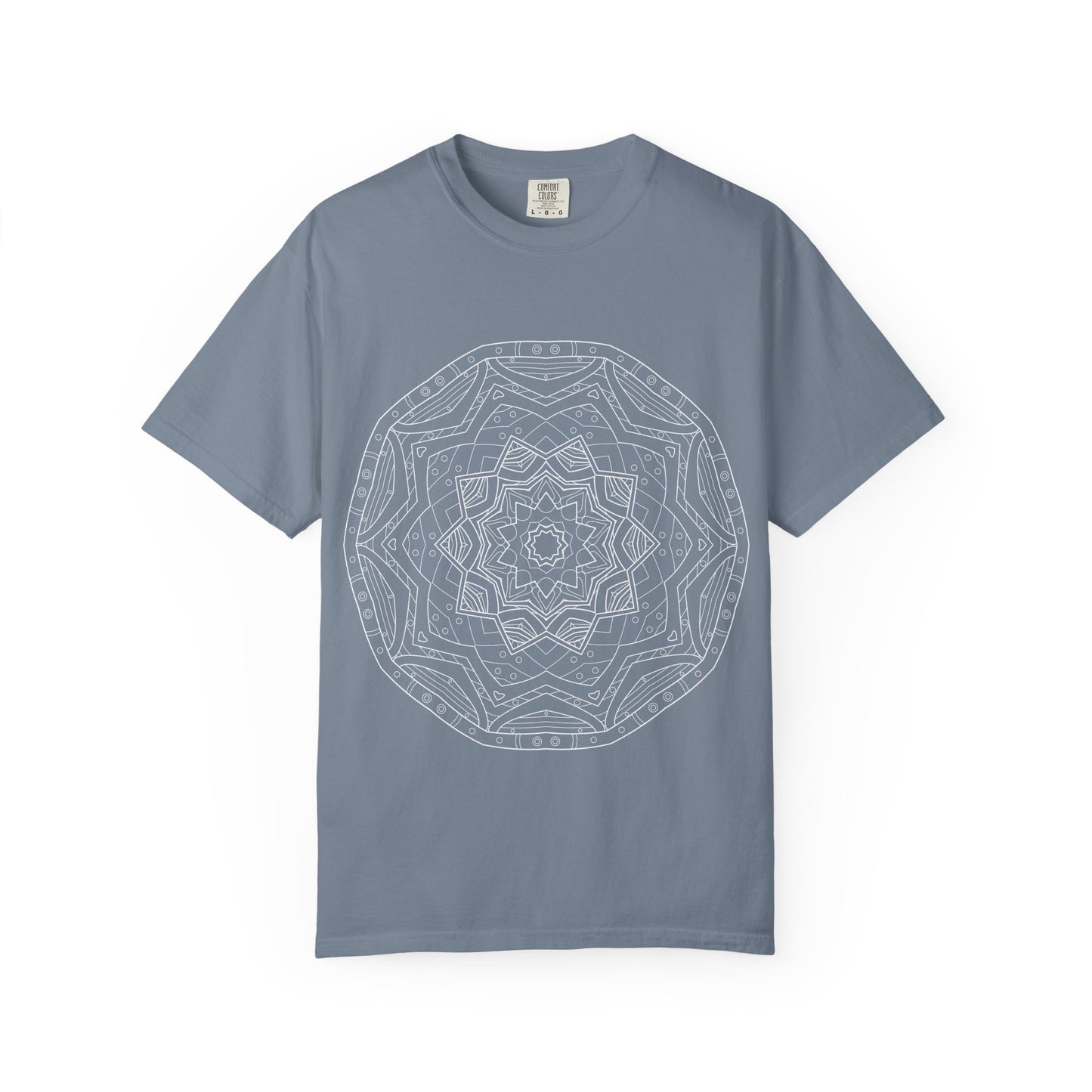 Unisex Garment Dyed Cotton T-Shirt with Mandala Graphic Design