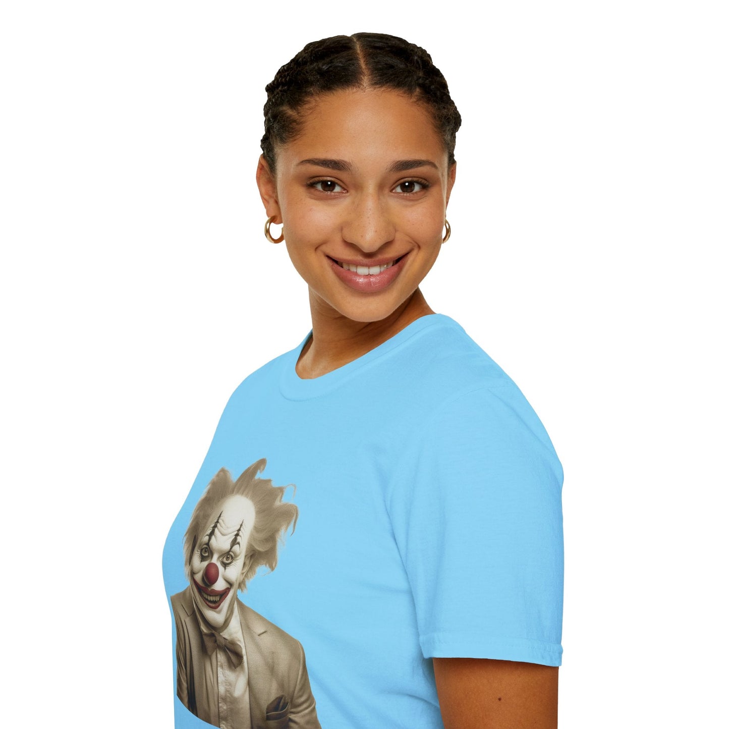 Unisex Clown Shirt Funny Man Circus Tee Softstyle 64000 Cotton Gildan Tee Lightweight Breathable