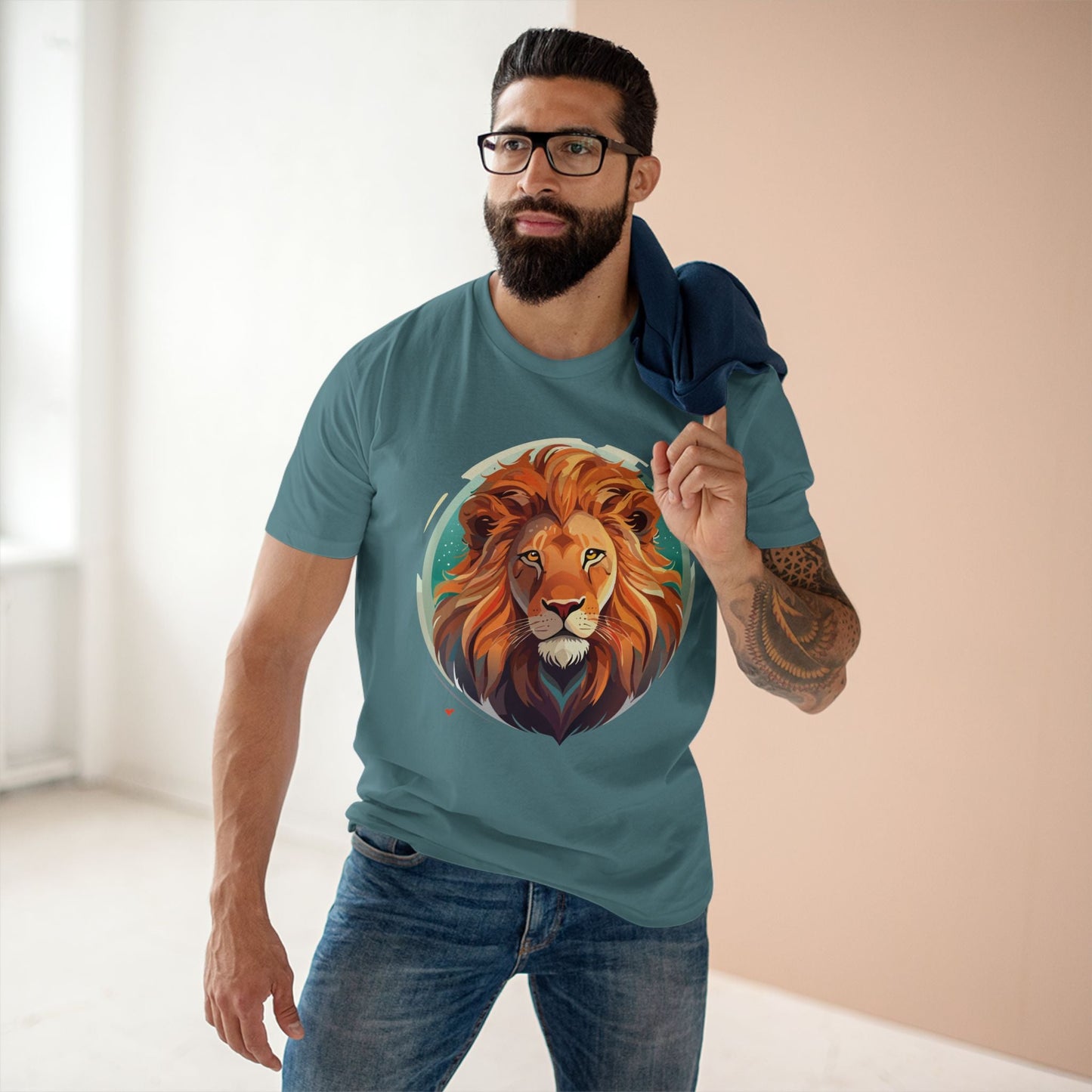 Unisex Lion Shirt With Original Art Design Premium Cotton Tee By Retro2Nova For Soft Breathable Everyday Comfort