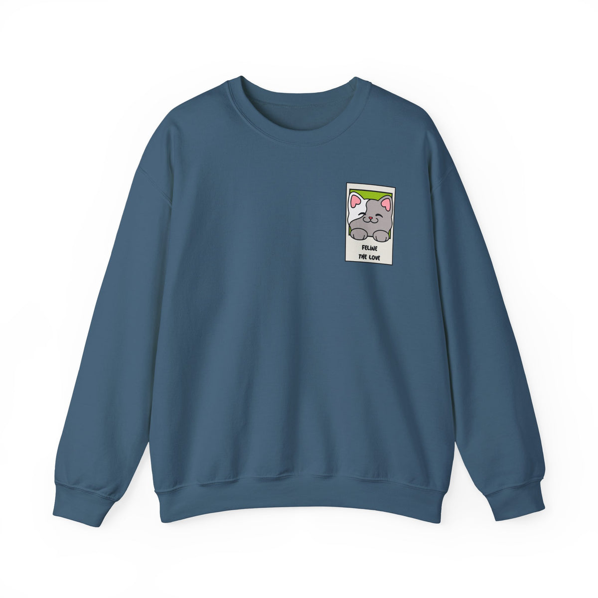 Pocket Cat Graphic Valentine's Day Sweatshirt Unisex 50/50 Cotton-Poly Sweatshirt w74
