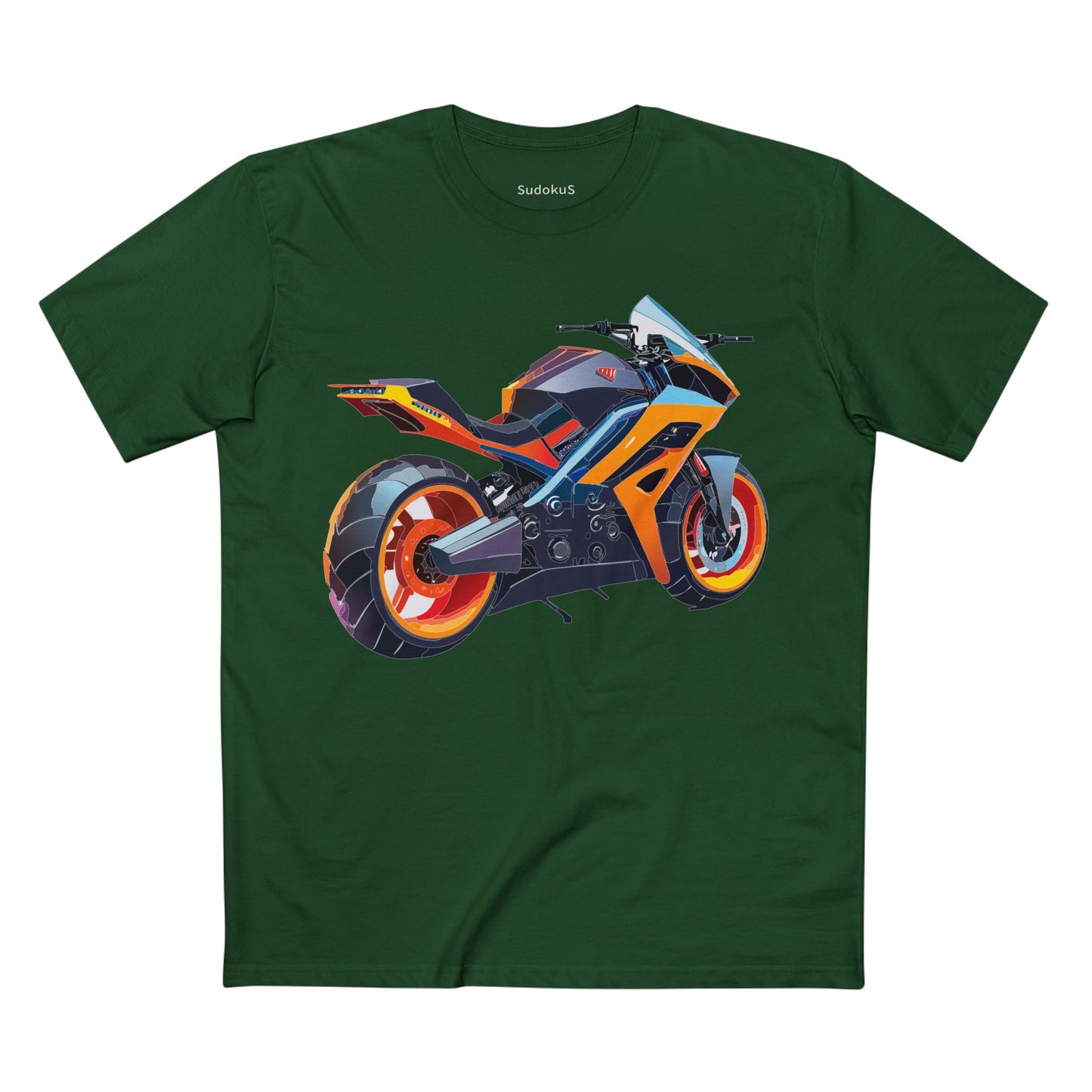 Moto Bike Graphic Unisex 100 Cotton Staple Tee 30