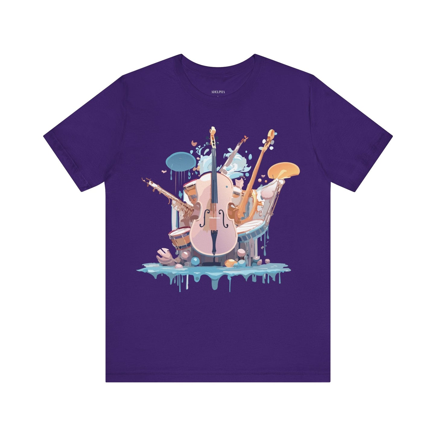 Music Graphic Unisex 100 Cotton Vintage Art with Musical Elements Tee 81