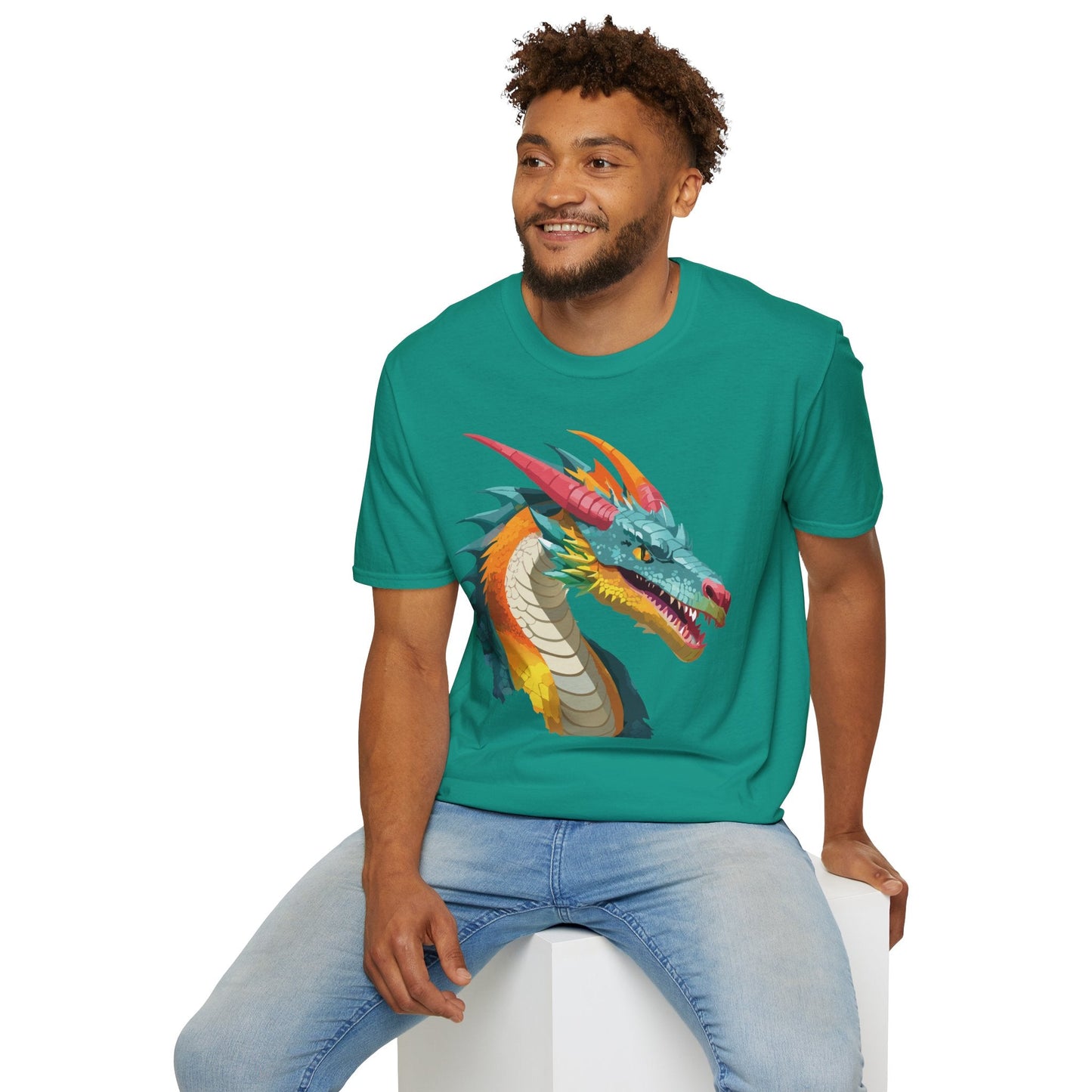 Dragon Graphic Unisex Cotton Softstyle Art Design Tee With Animals 1