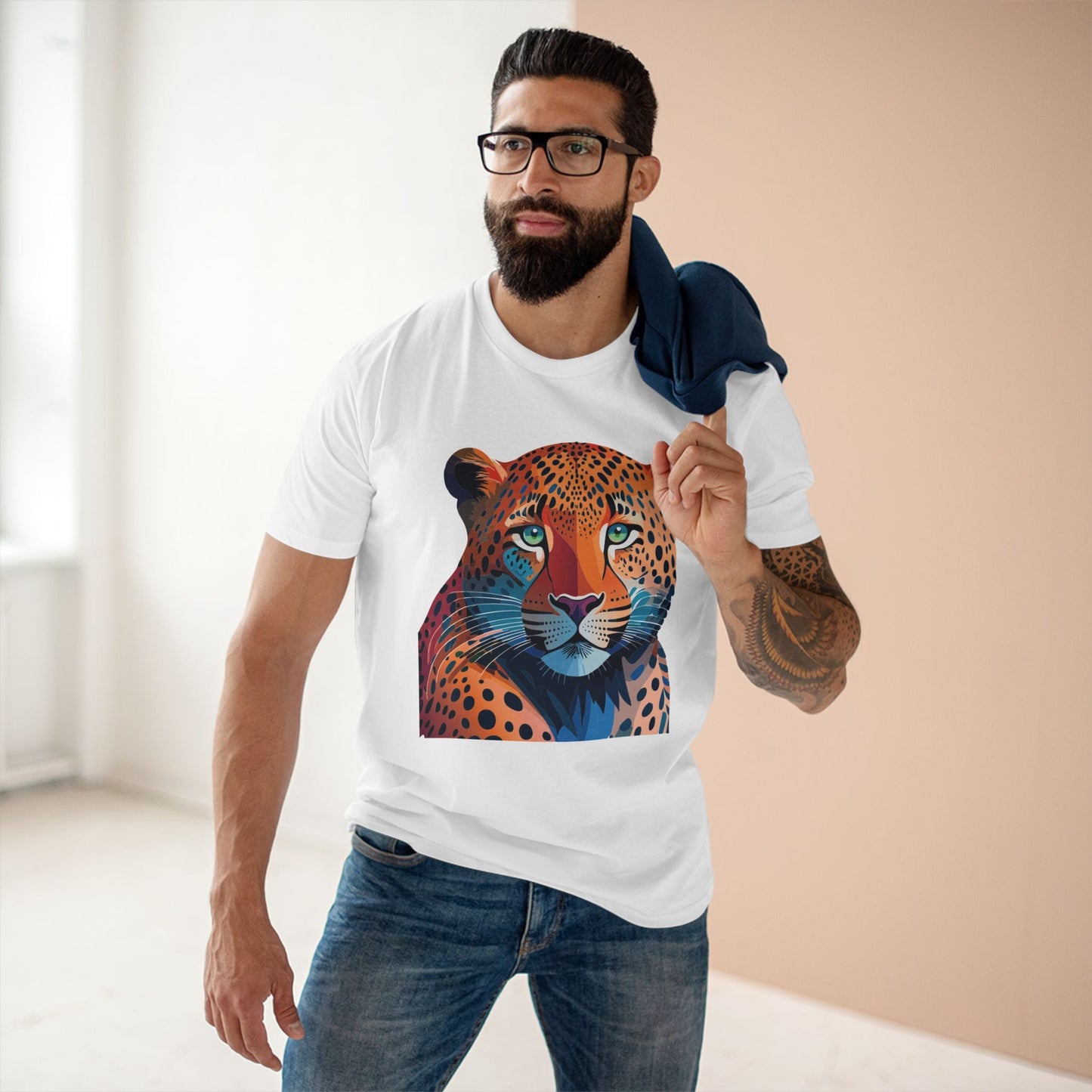 Unisex Cheetah Shirt Premium Cotton Tee With Original Art Design From Retro2Nova Art Collection Soft Breathable Comfort