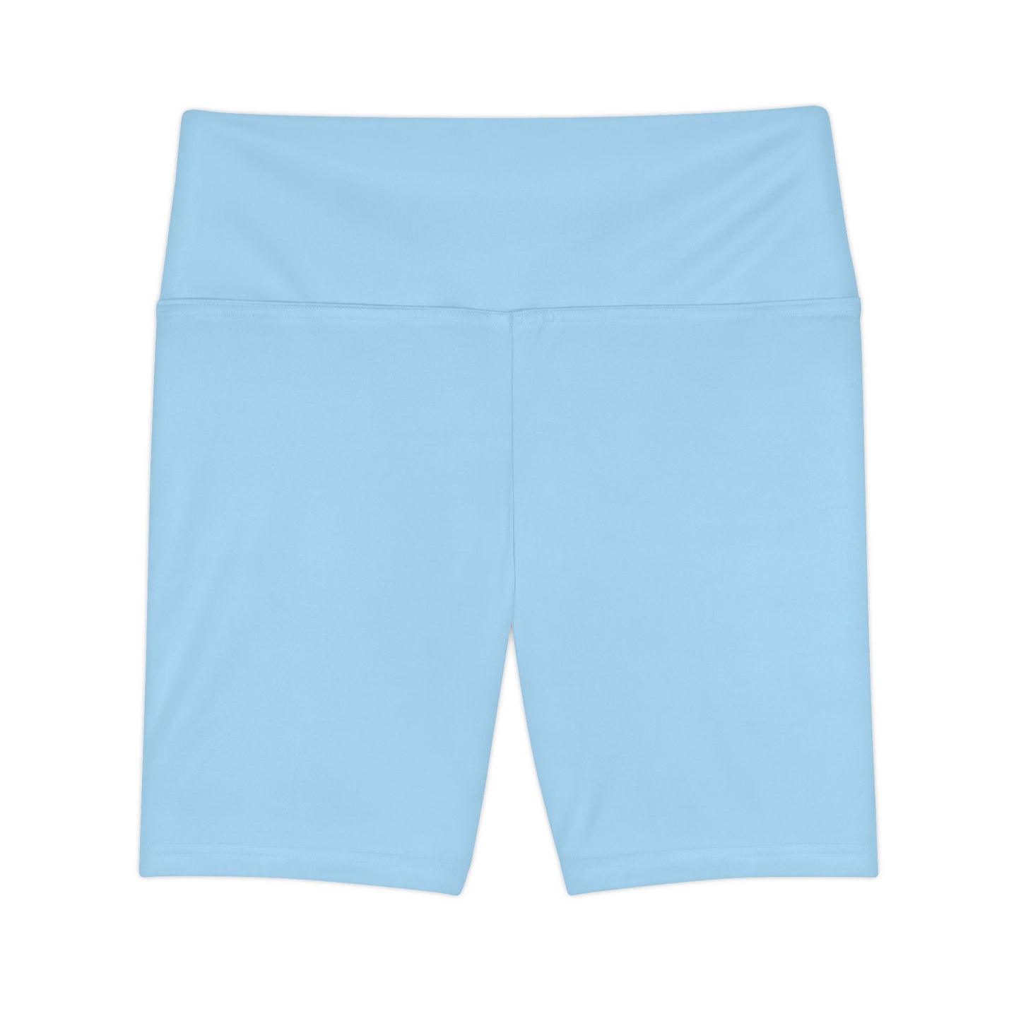 Icy Blue Women's Workout Shorts — Solid High-Waist Biker Shorts for Exercise & Everyday Wear