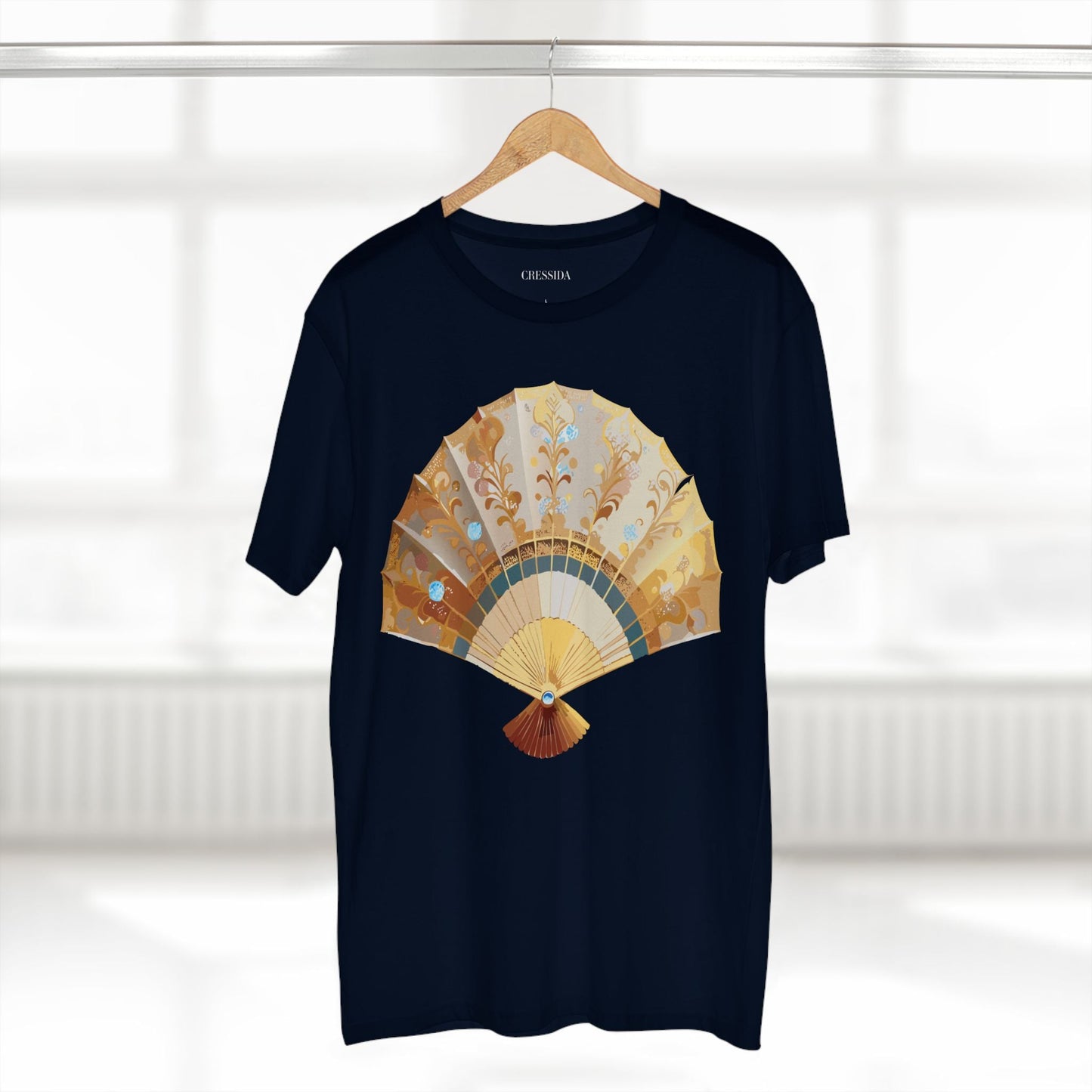 Antique Fan Graphic Design T-Shirt Unisex 100 Cotton Floral Carnival Artwork Tee 21