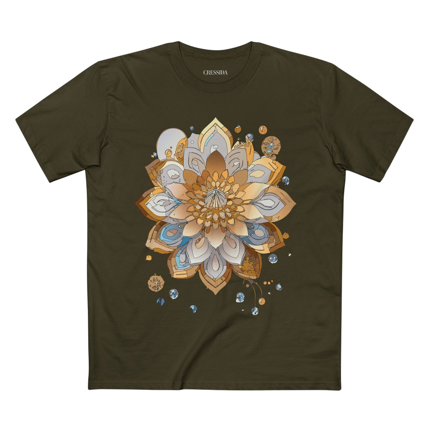 Floral Graphic T-Shirt Unisex 100 Cotton Art Design with Antique Flowers Tee 6