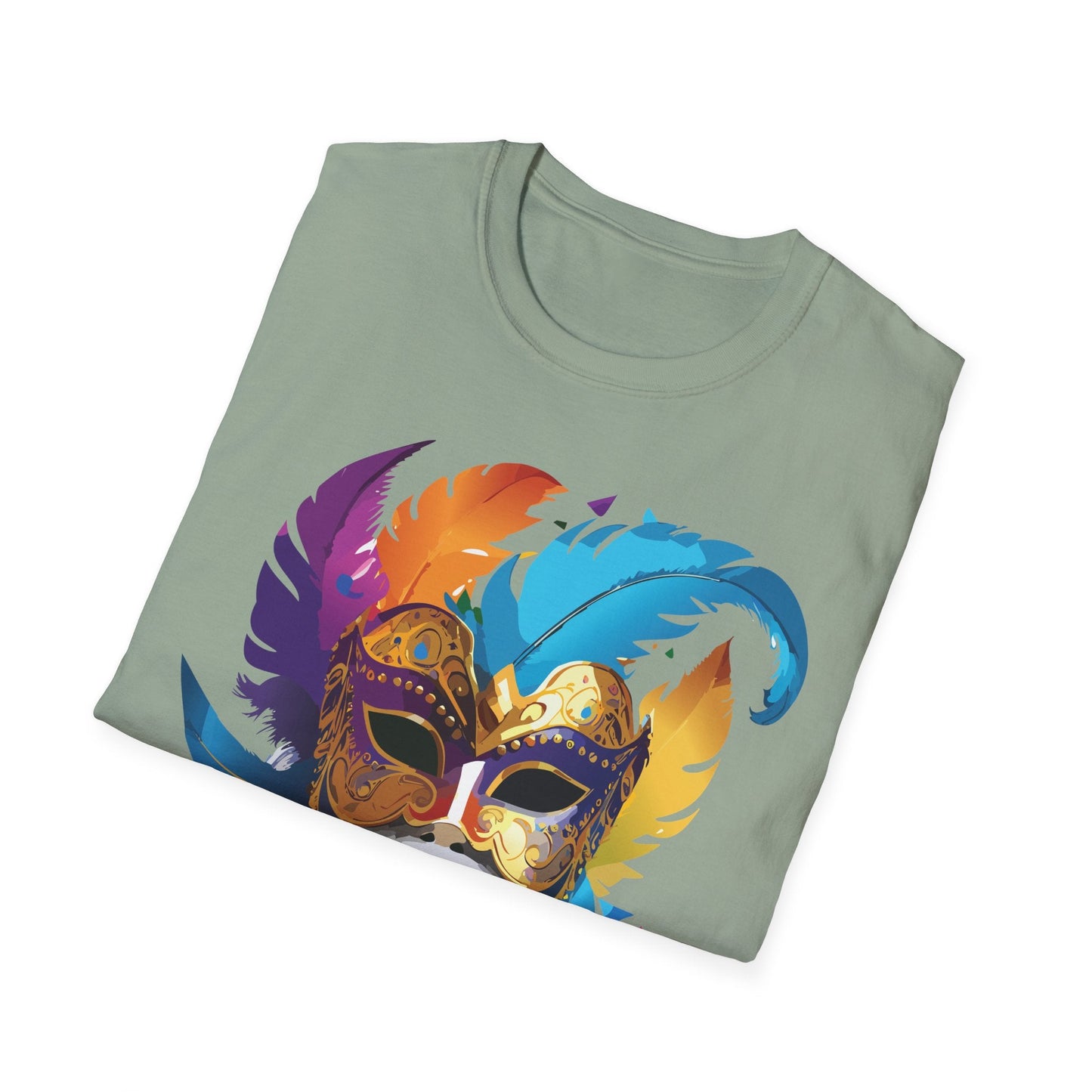 Mask Tee Shirt Unisex Short Sleeve Cotton Tee Art Design Masquerade Gildan Softstyle 64000