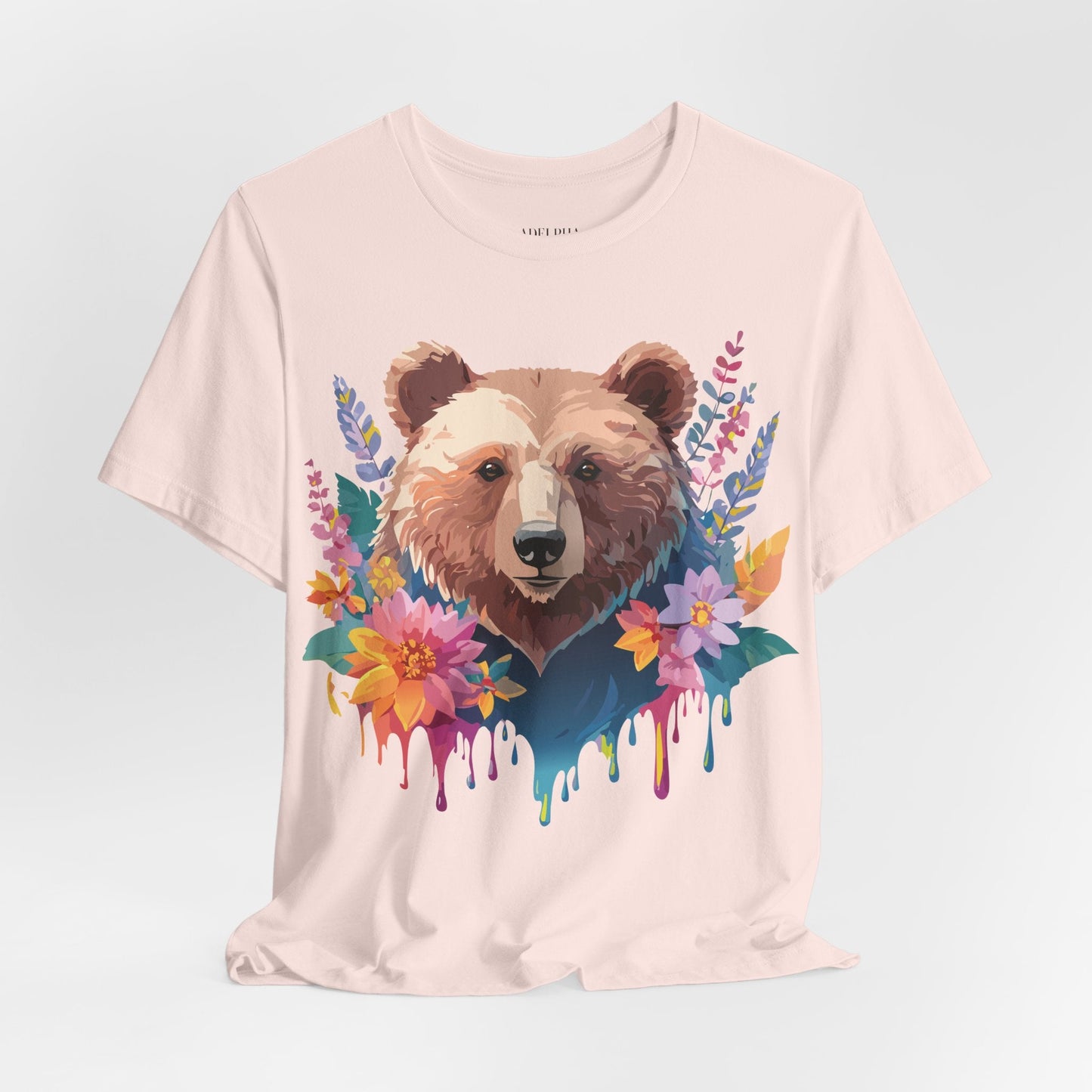 Bear Graphic Unisex 100 Cotton Short Sleeve Art Design Vintage T-Shirt 5