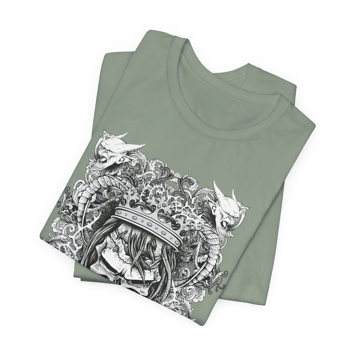 Gothic Skull Illustration Graphic Unisex Cotton T-Shirt r13