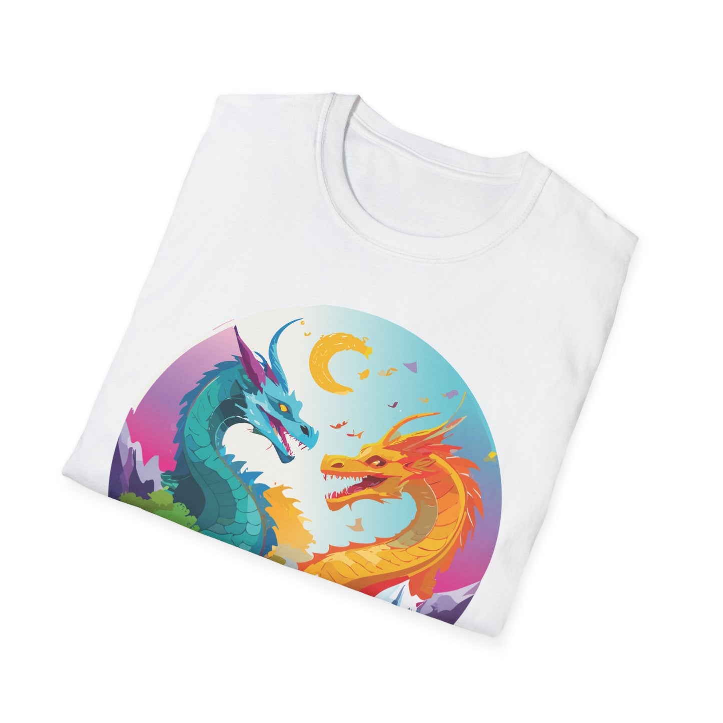 Dragon T Shirt Unisex Gildan Softstyle 64000 Tee Dragon Artwork Animal Print Shirt