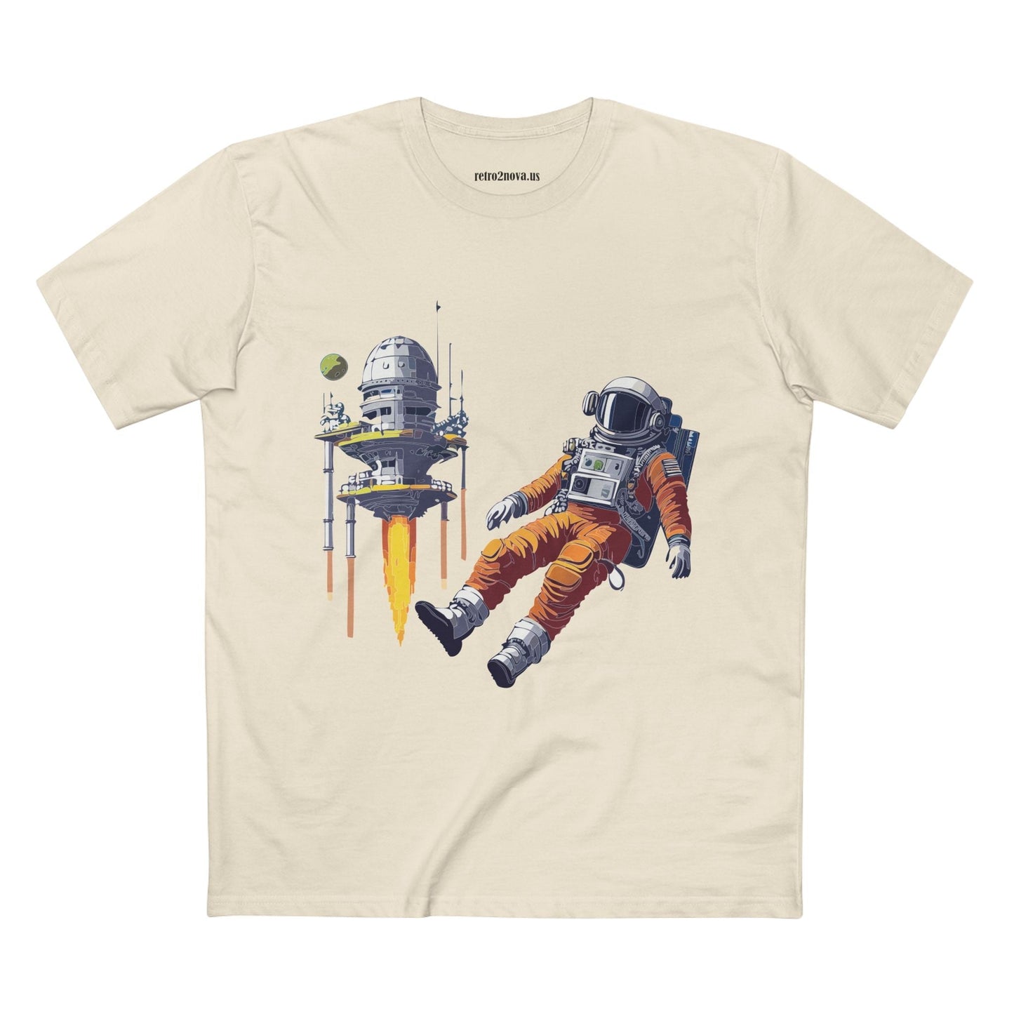 Cosmos Astronaut Shirt Unisex Premium Cotton Tee With Original Art Design By Retro2Nova