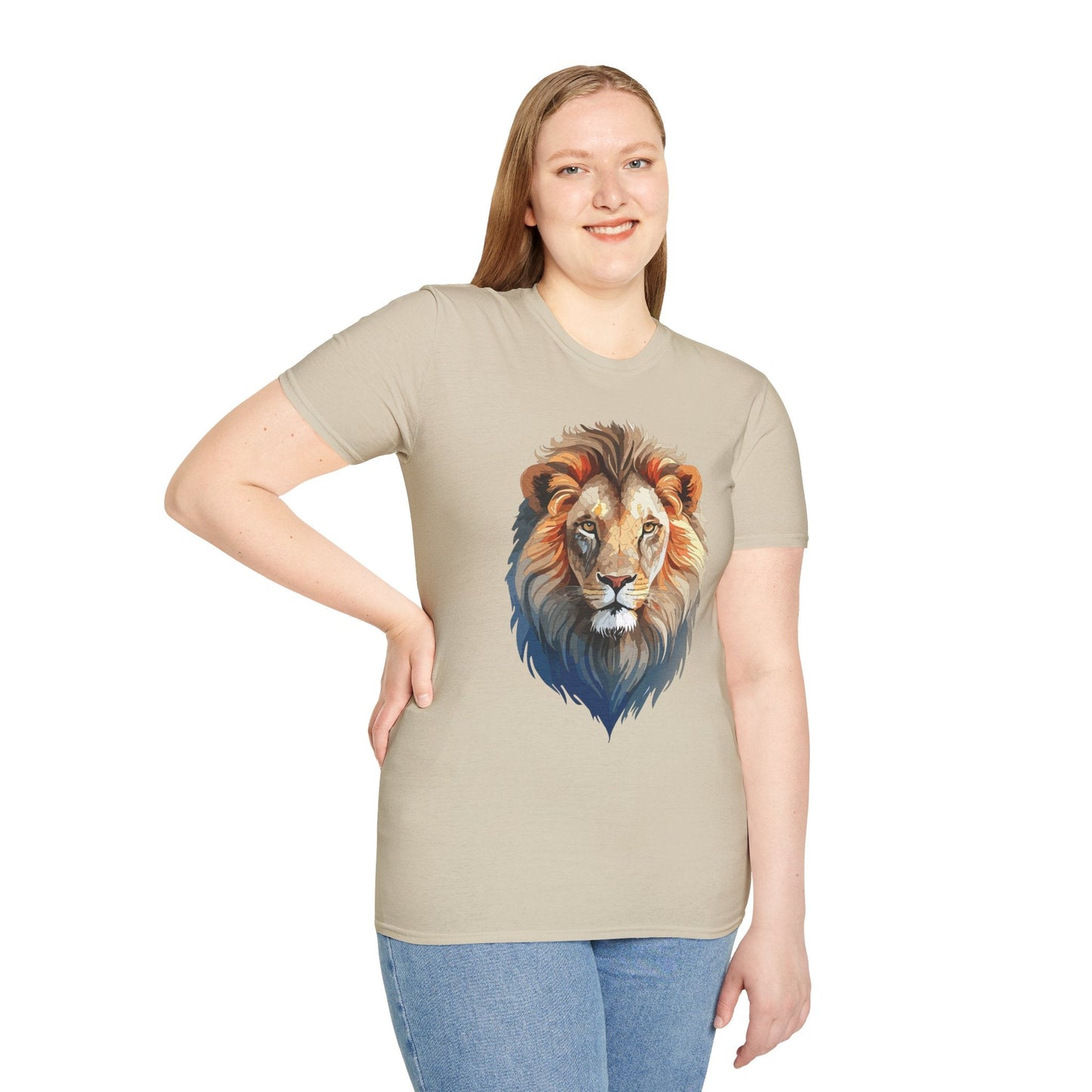 Gildan Lion Graphic Short Sleeve Softstyle Tee 100 Percent Cotton
