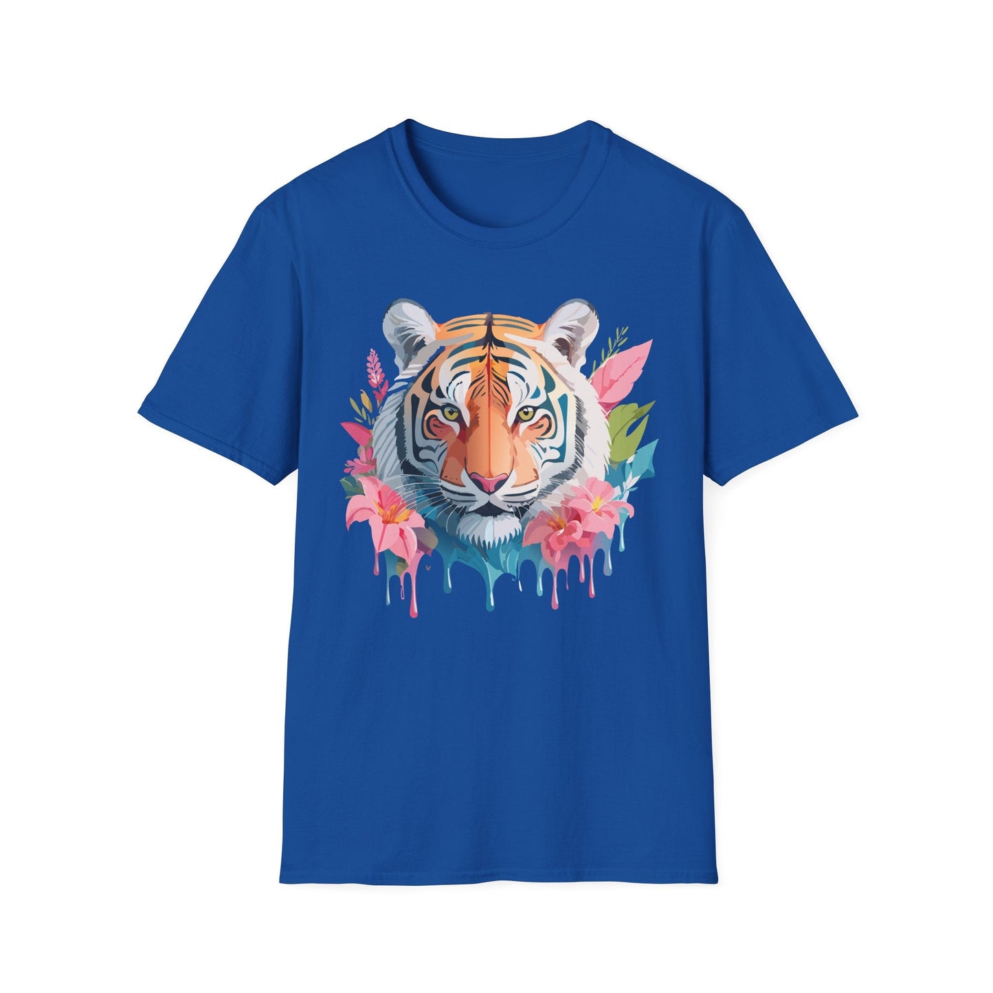 Tiger Print Unisex Softstyle T Shirt Short Sleeve Gildan 64000 Tee