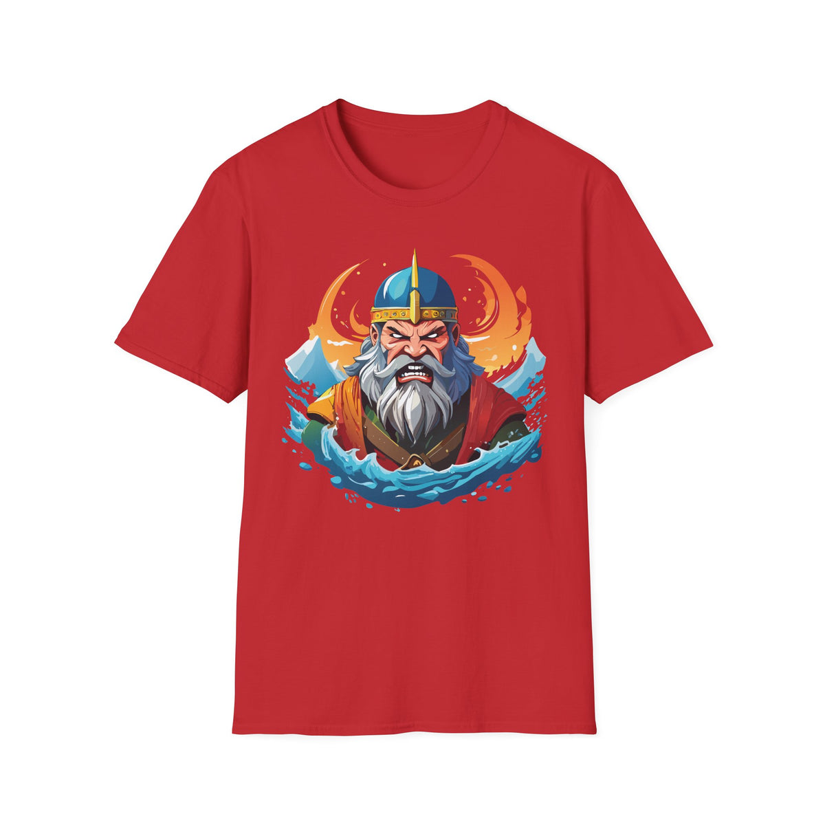 Viking Sea King T-Shirt | Norse Warrior Helmet Illustration