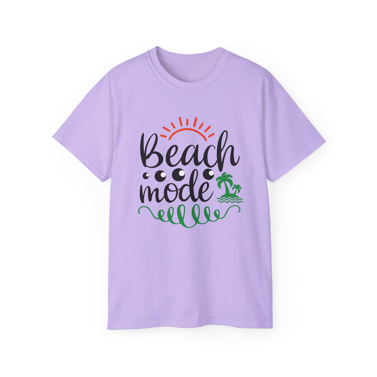 Beach Mode Tee | Palm Tree Sun Wave Graphic