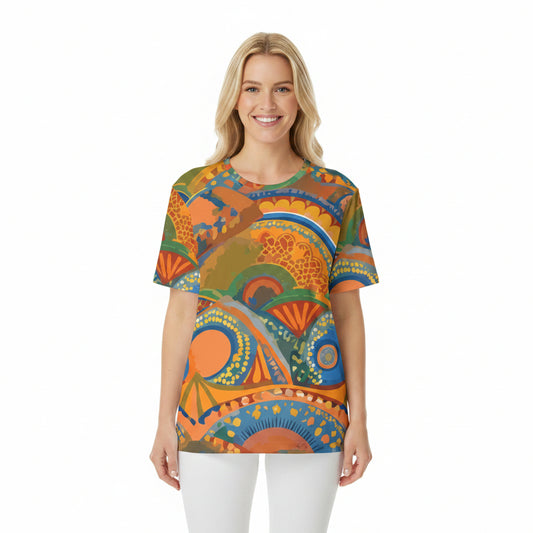 Unisex Poly T-Shirt with Abstract Graphic Design Print