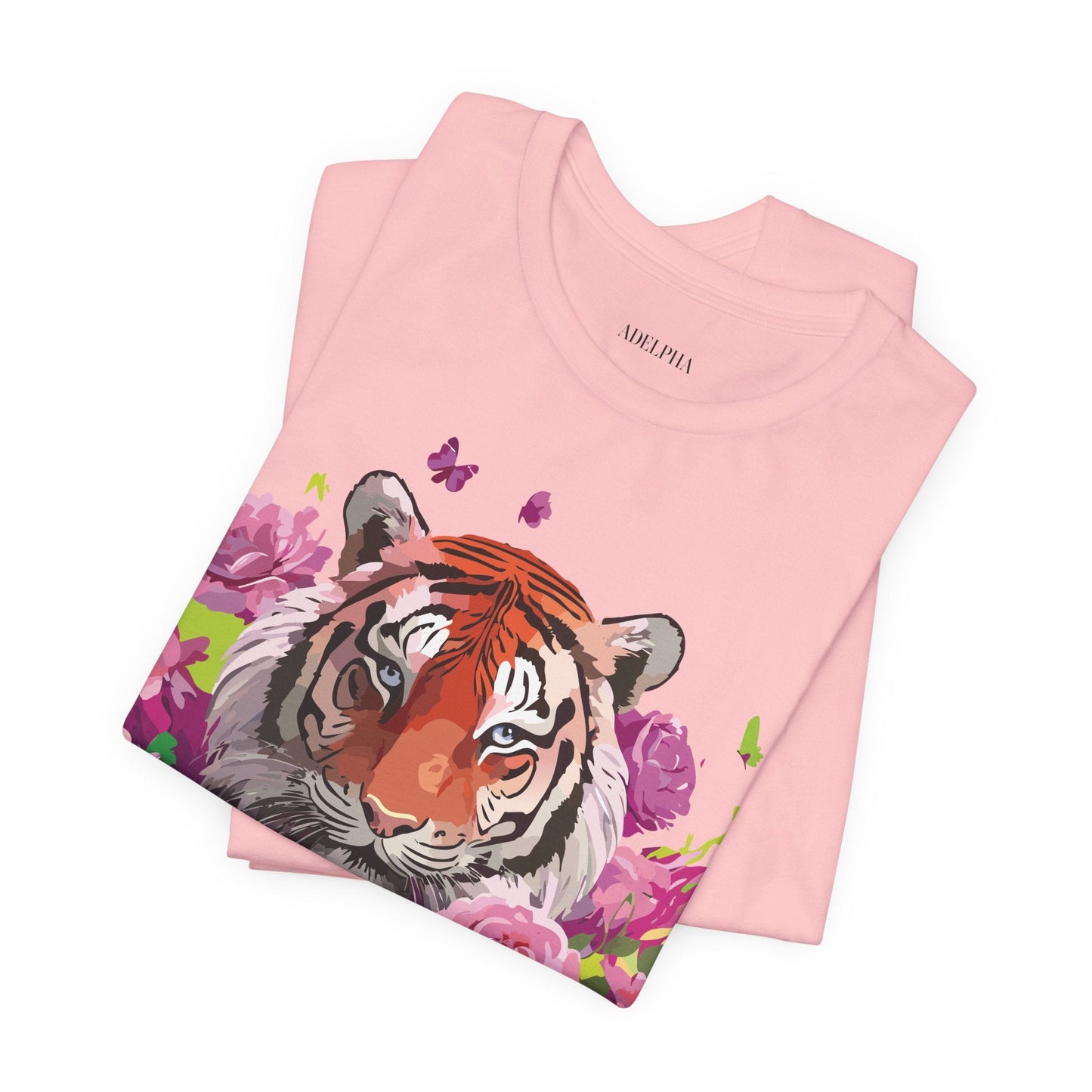 Tiger Graphic Tee Unisex Jersey Short Sleeve Art Design By Adelpha Vintage Inspired Premium
