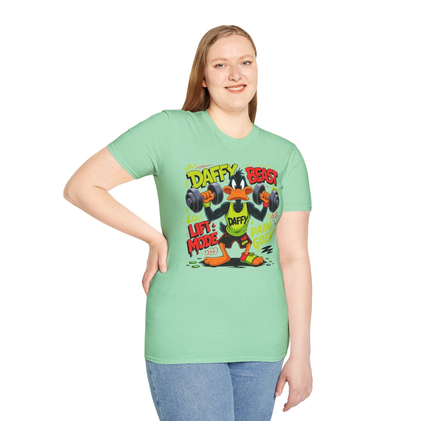 Cartoon T Shirt Funny Animals Print Unisex Animation Tee Gildan Softstyle 64000