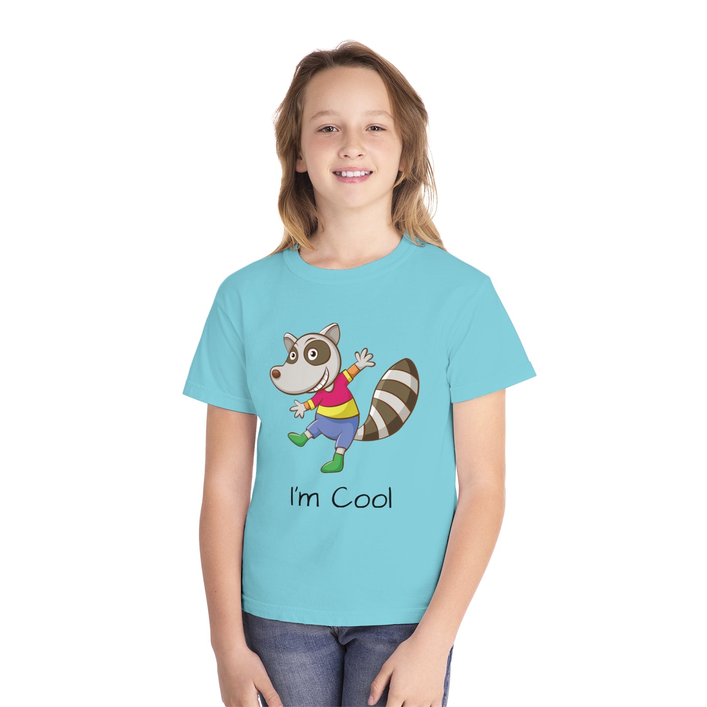 Youth Tee Shirt with Cool Raccoon