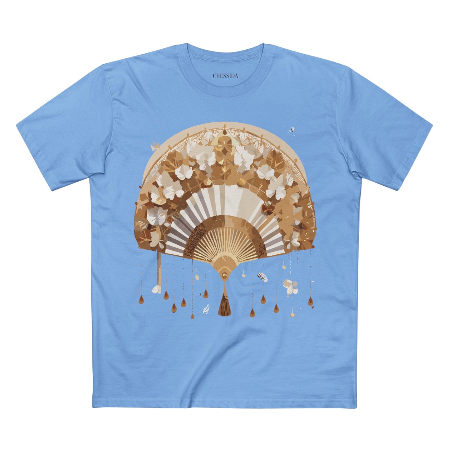 Antique Fan Graphic Design T-Shirt Unisex 100 Cotton Floral Carnival Artwork Tee 17