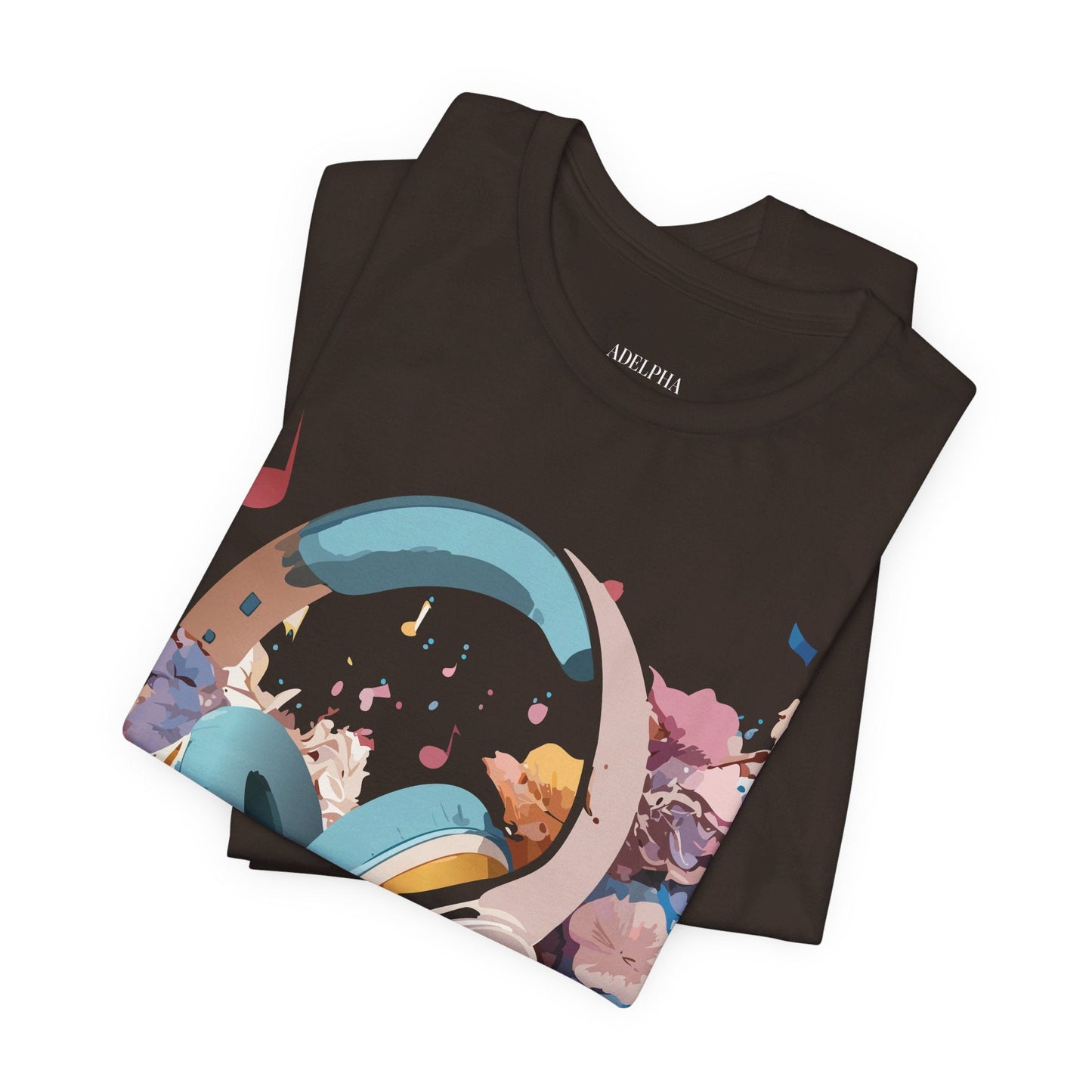 Music Graphic Unisex 100 Cotton Vintage Art with Musical Elements Tee 1