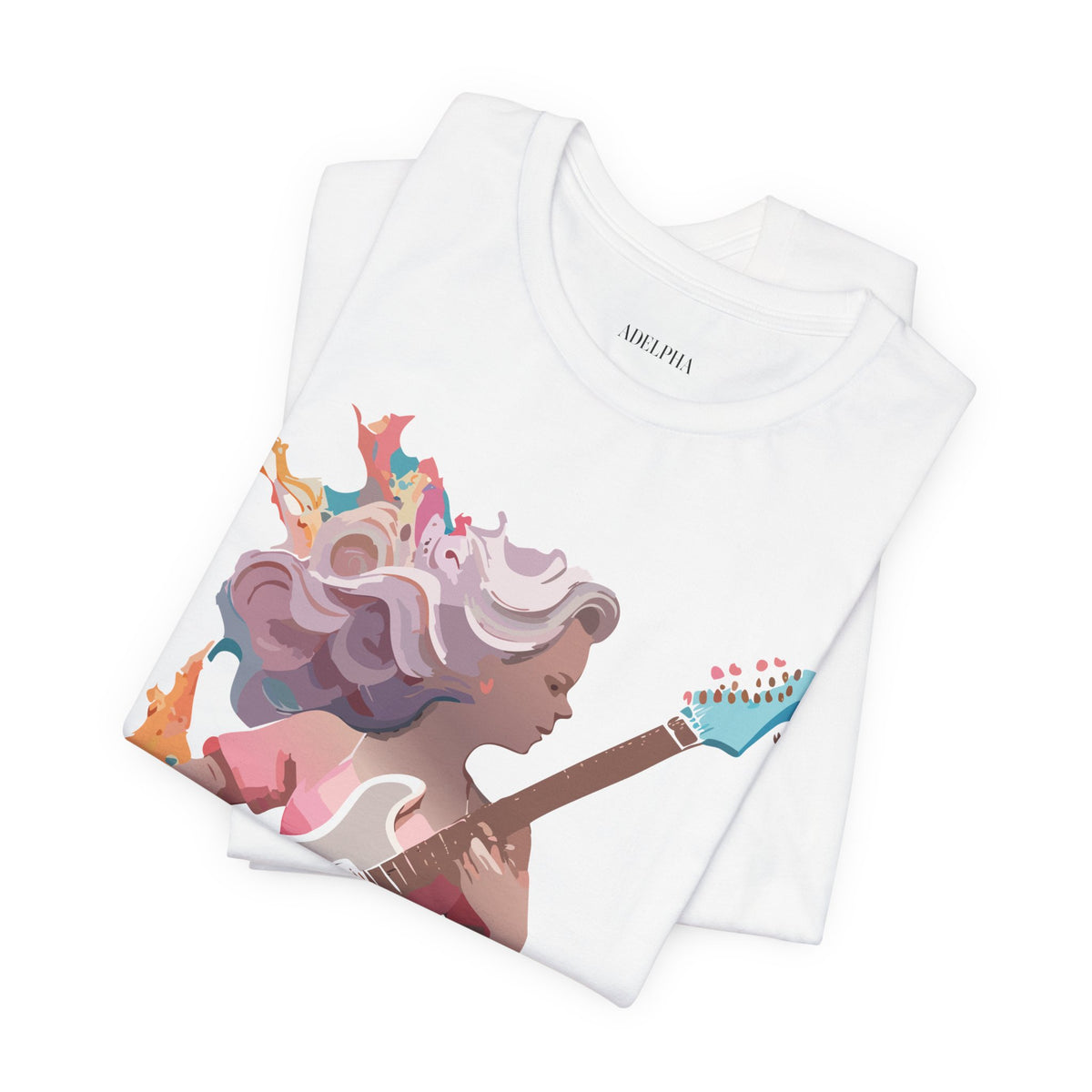 Music Graphic Unisex Cotton Bella+Canvas Tee with Art Design n183
