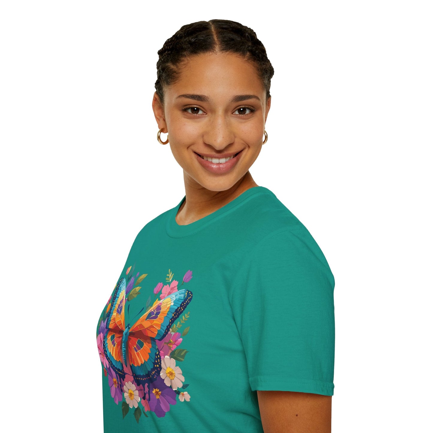 Butterfly Themed Unisex Softstyle T Shirt 100 Cotton Monarch Design Tee Gildan 64000