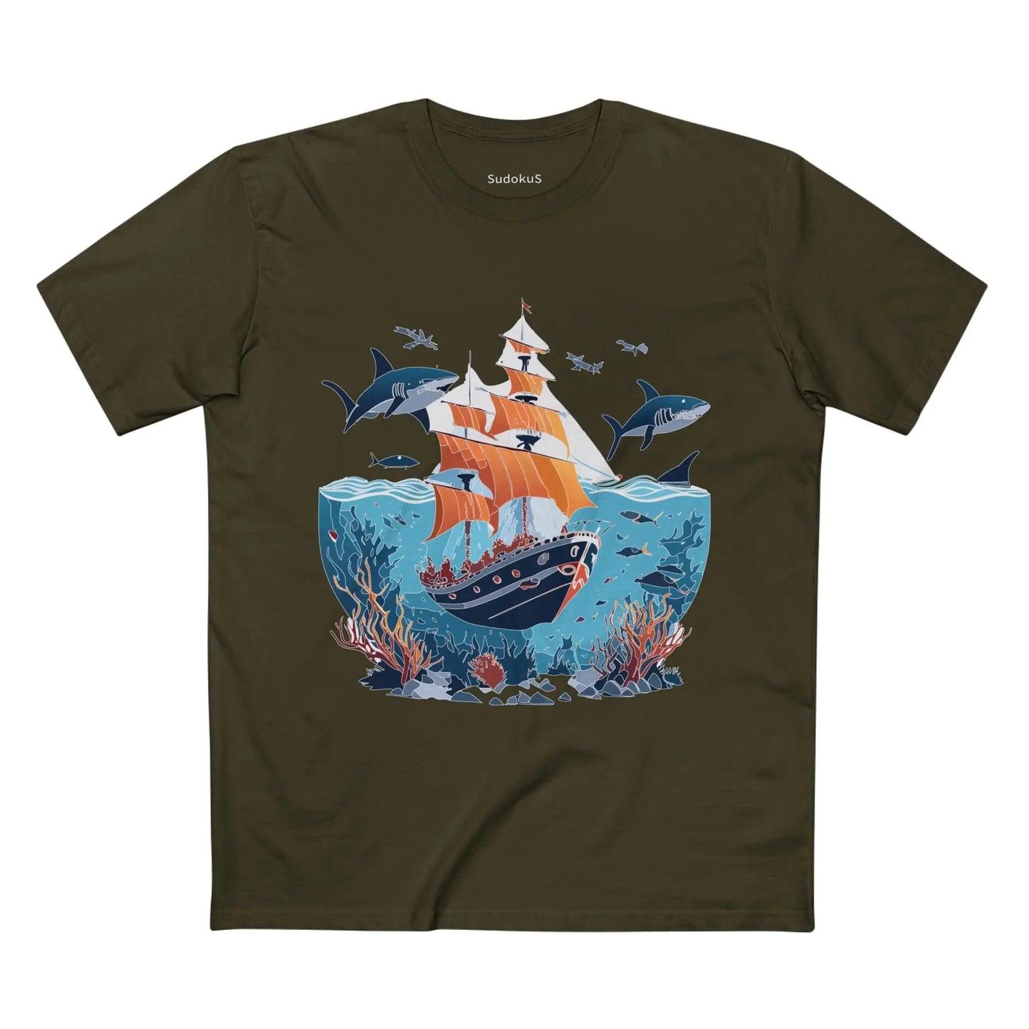 Ocean Coast Graphic Unisex 100 Cotton Staple Tee 22
