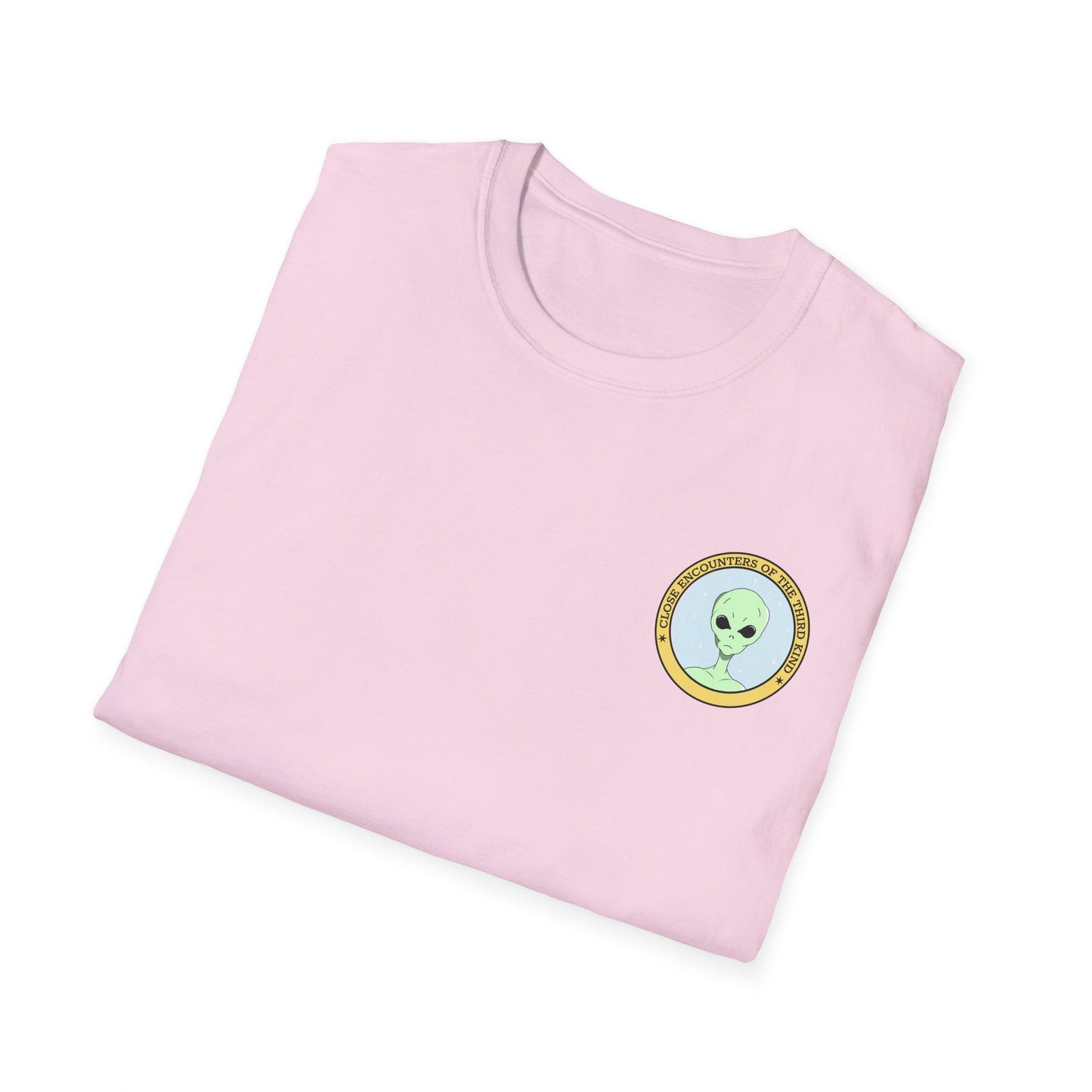 Alien Badge TShirt  Small Chest Logo I Believe Retro Space Tee