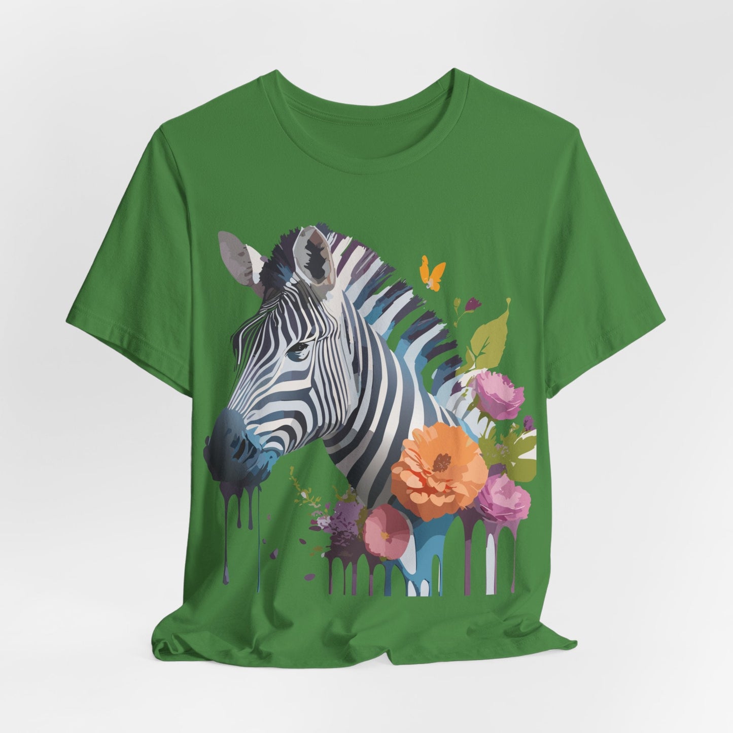 Unisex Zebra Graphic Tee Featuring Adelpha Artwork Vintage Inspired Short Sleeve Shirt