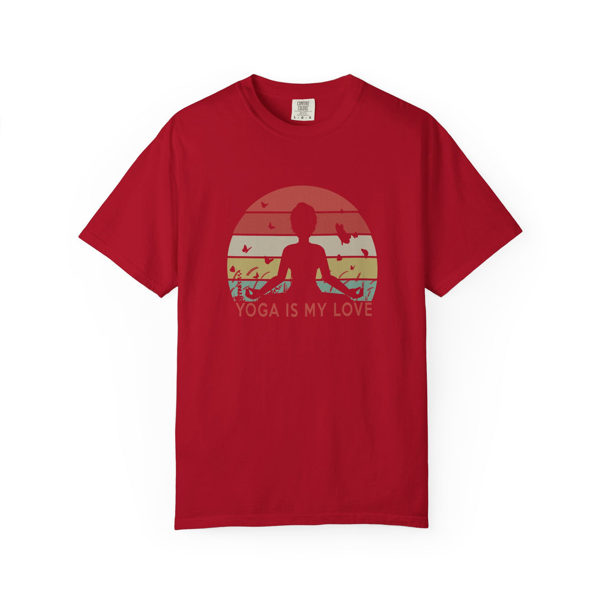Yoga Is My Love Meditating Retro Sunset Unisex Comfort Colors Garment-Dyed Heavyweight 100 Cotton Art Design T-Shirt w190