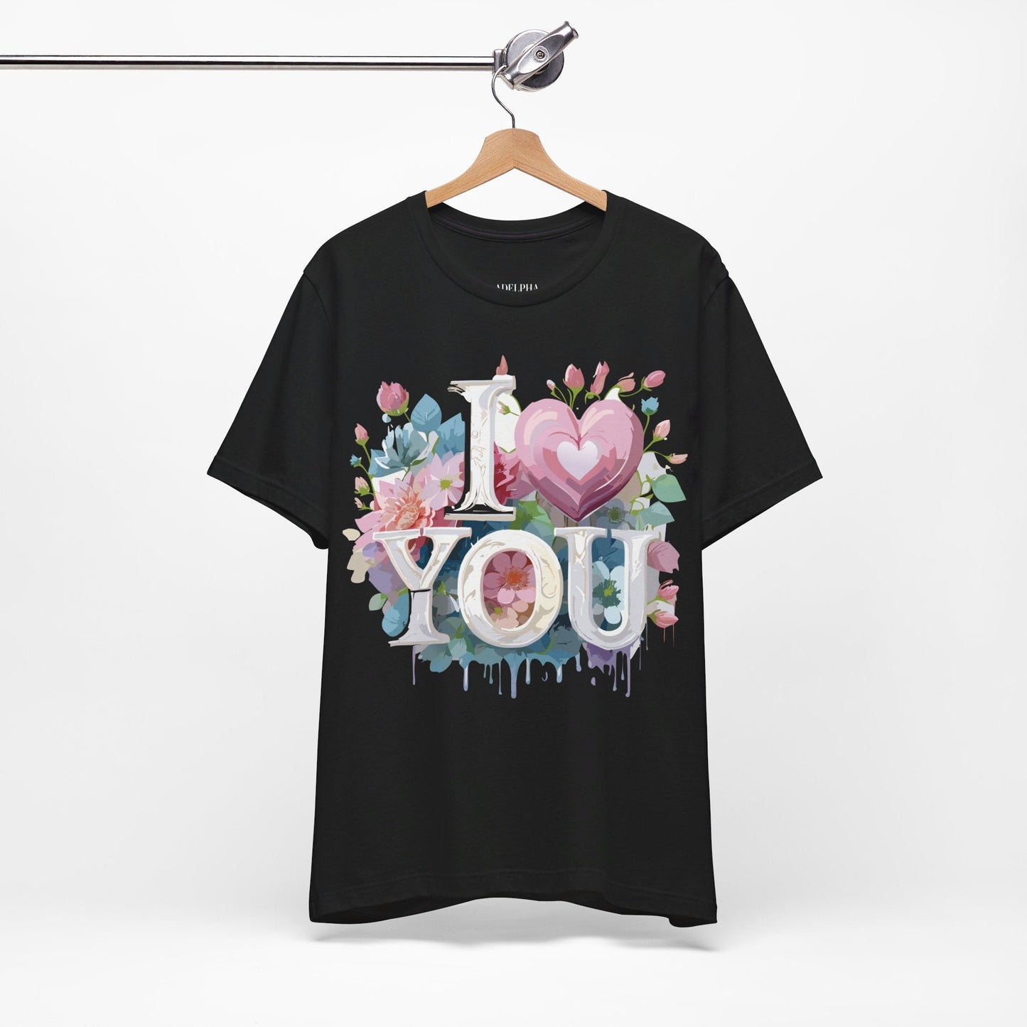 Valentine Day Graphic Unisex 100 Cotton Vintage Artwork with Love and Flower Design Tee 11