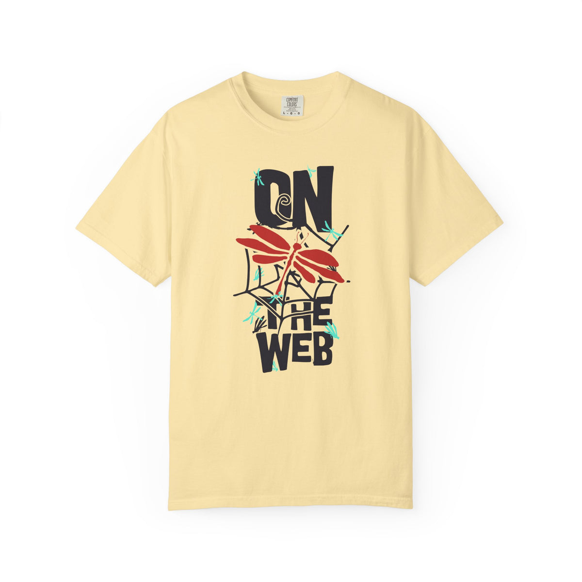 On the Web Spider Graphic Unisex Comfort Colors Garment-Dyed Heavyweight 100 Cotton Art Design T-Shirt w4