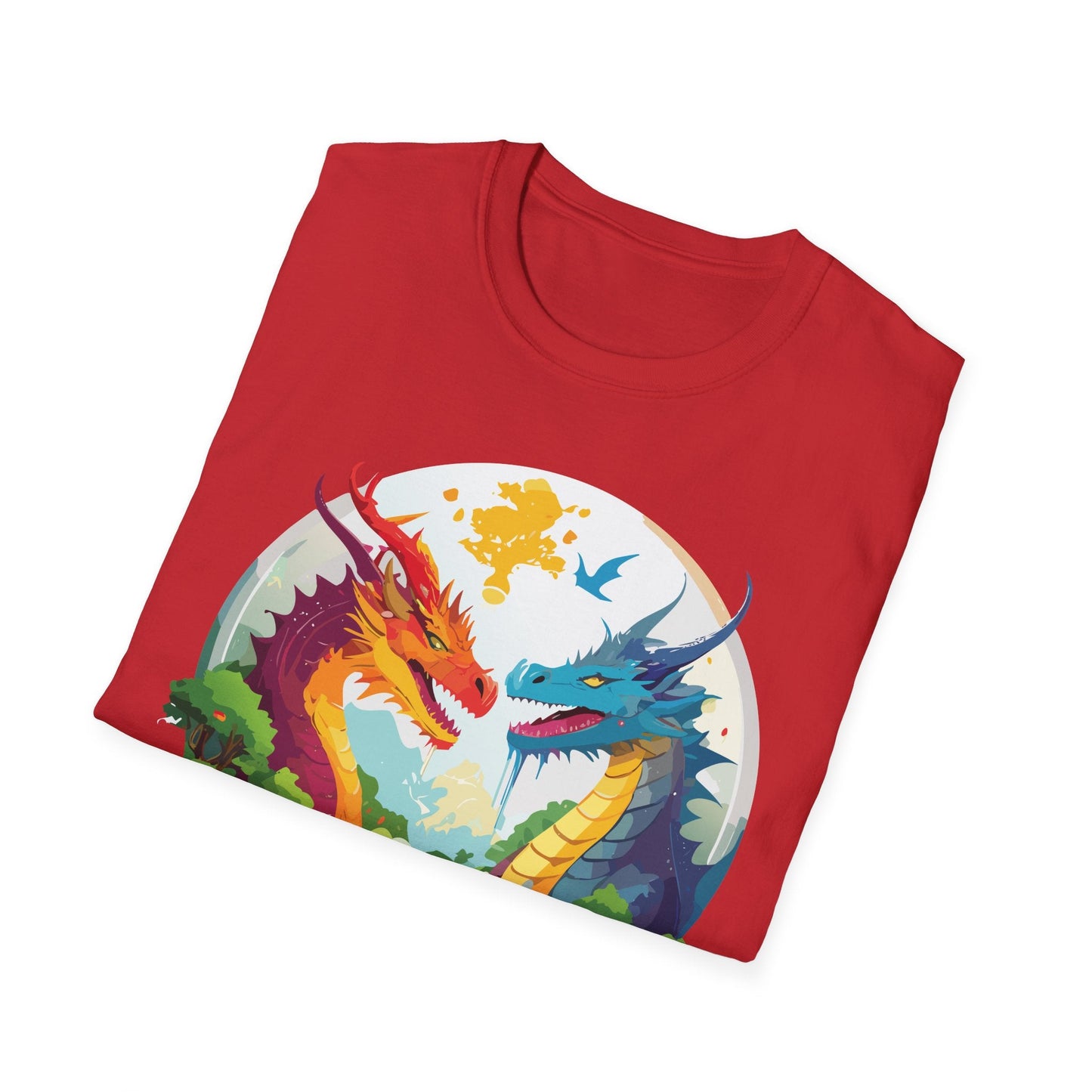 Dragon Graphic Unisex Cotton Softstyle Art Design Tee With Animals 16