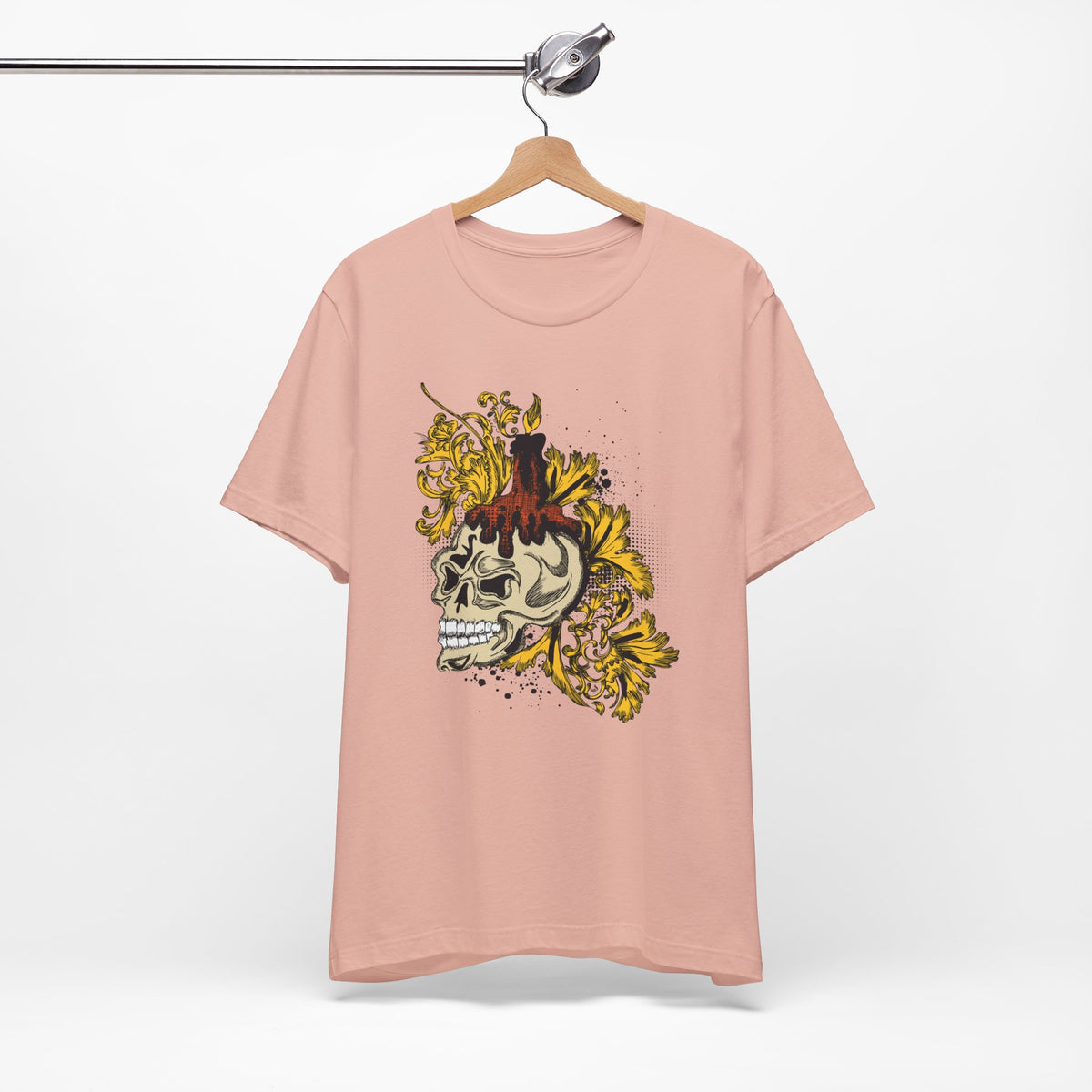 Rock Skull Graphic Design Tee, Skull Shirt, Vintage Tees, Art Design T-Shirt, Vintage Graphic Tee, Art Shirts with Skulls 3