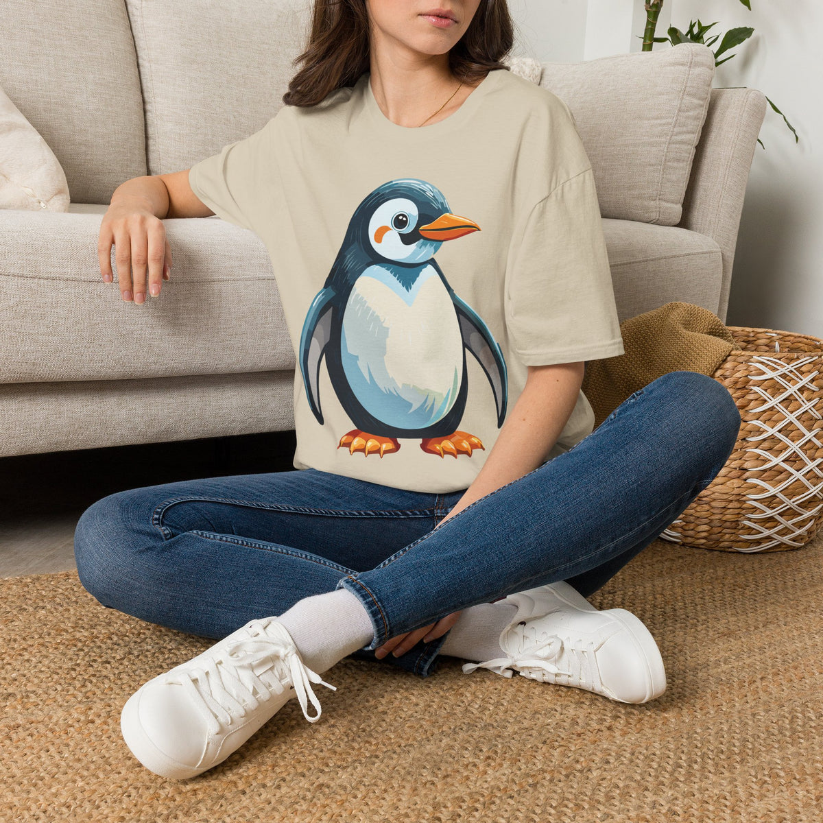 Cute Cartoon Penguin T-Shirt | Playful Penguin Illustration