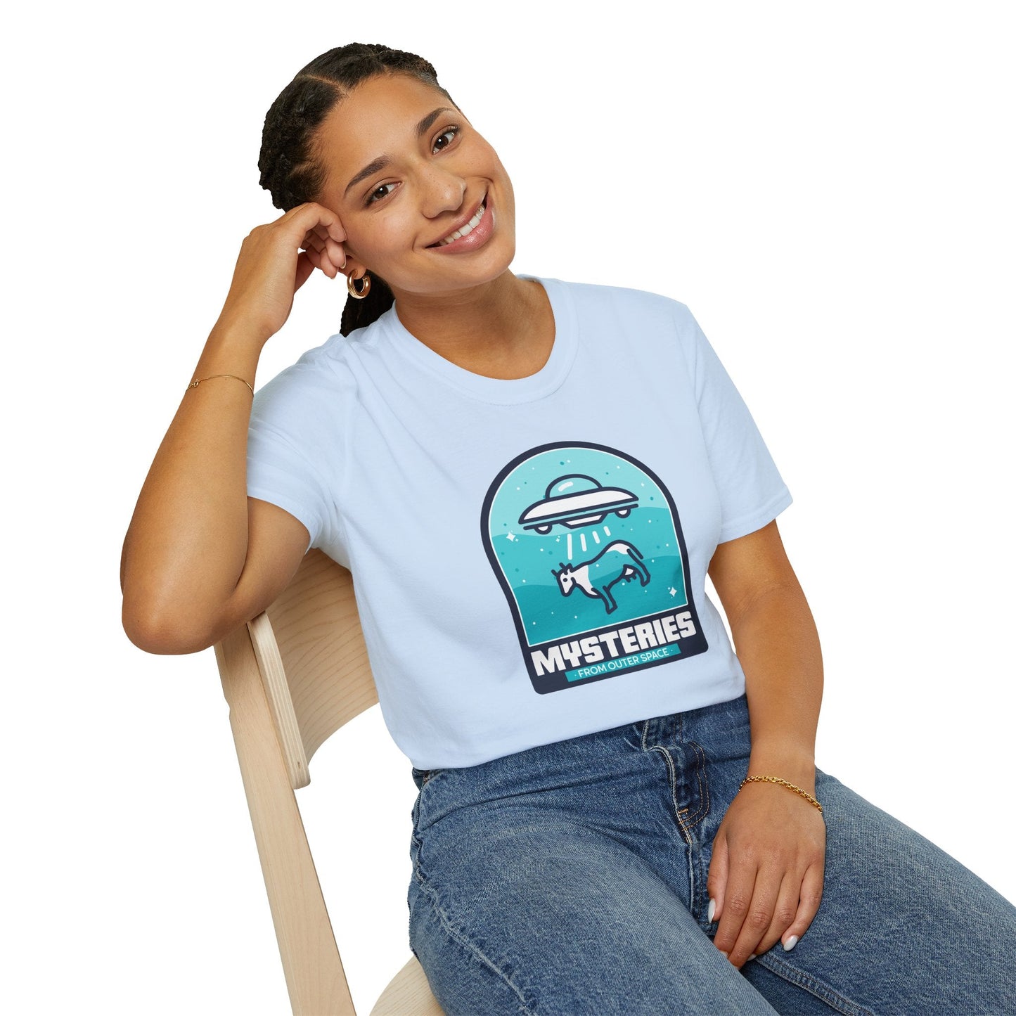 Mysteries UFO Abduction TShirt  Retro Alien Space Graphic Tee