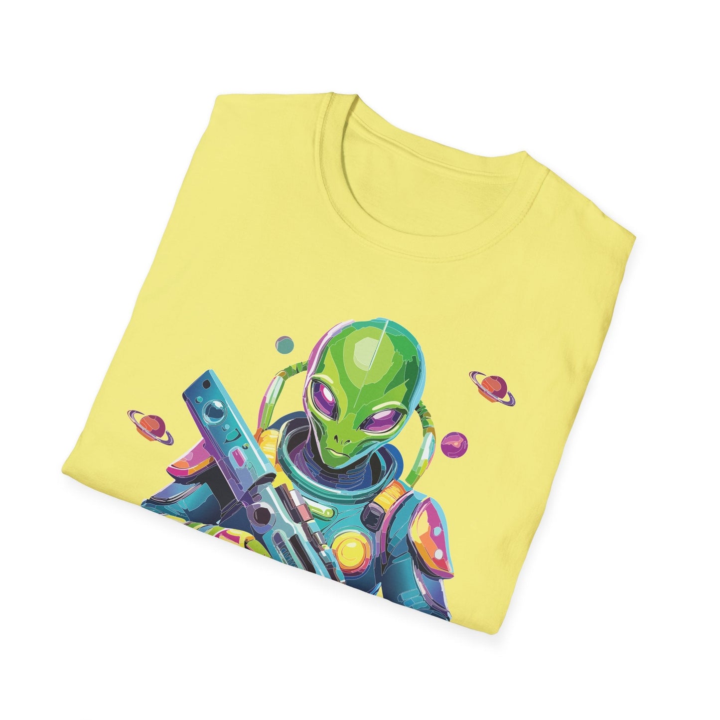 Alien Graphic Unisex Cotton Softstyle UFO Artwork Tee 8