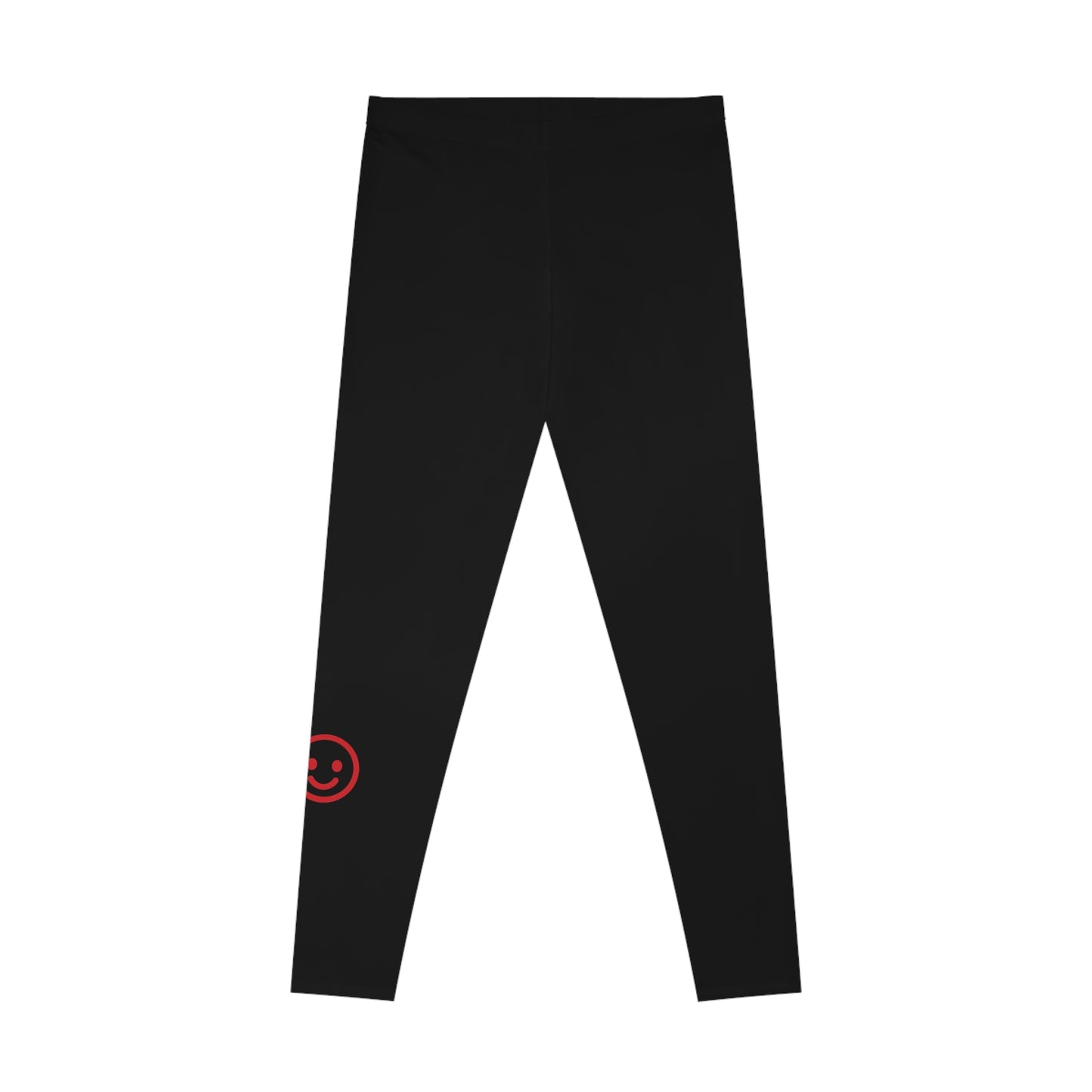 Funny Red Face Black Leggings, Black Yoga Pants, Funny Face Leggings
