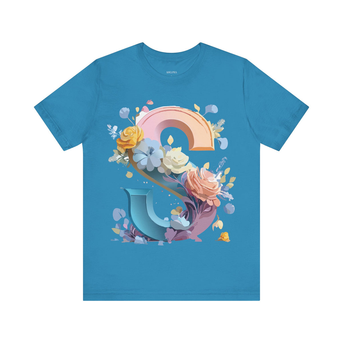 Letter S Graphic Unisex Cotton Bella+Canvas Tee with Art Letter Design