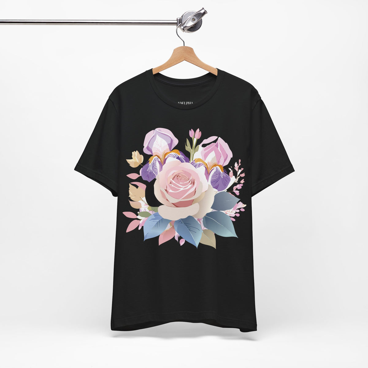 Floral Graphic Unisex Cotton Bella+Canvas Tee with Flowers Art Design n119