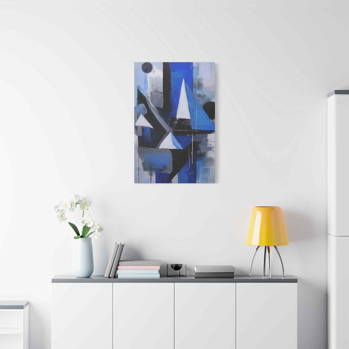 Blue Abstract Painting Print Canvas 20x24,20x30,24x30, 24x32,24x36,30x40, 32x48,36x48,40x60 Pine-Wood Inner Frame ABS-26