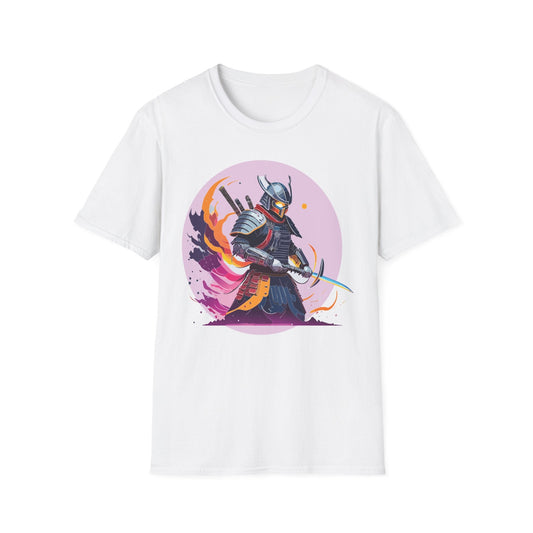 Samurai Shirt Unisex Short Sleeve Tee With Samurai Print Softstyle Gildan 64000 Ring Spun Cotton