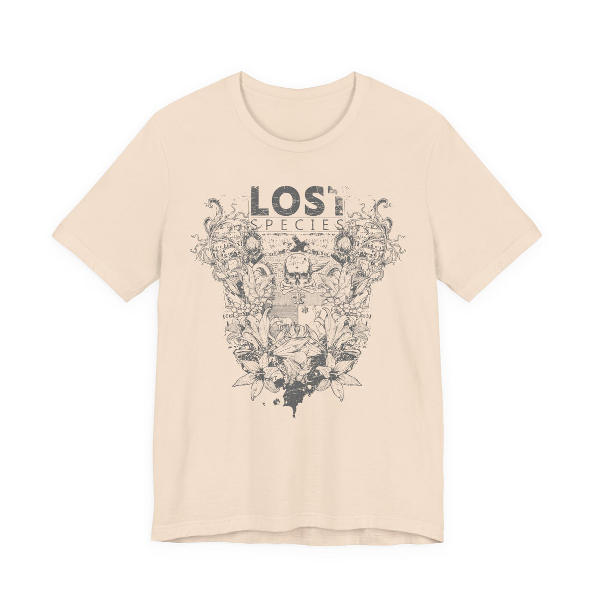 Lost Species Tee Floral Wildlife Illustration Rock Band T-Shirt A-7