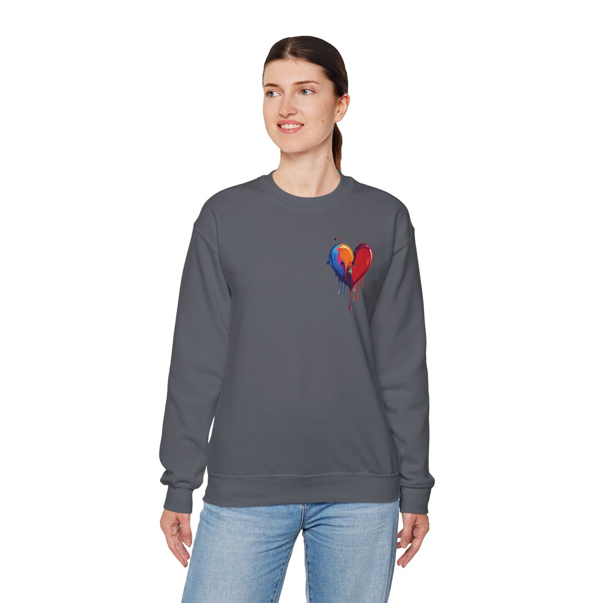 Small Bleeding Heart Sweatshirt, Small Heart Sweatshirt, Valentine's Day Sweatshirt, Heart Sweatshirt 117