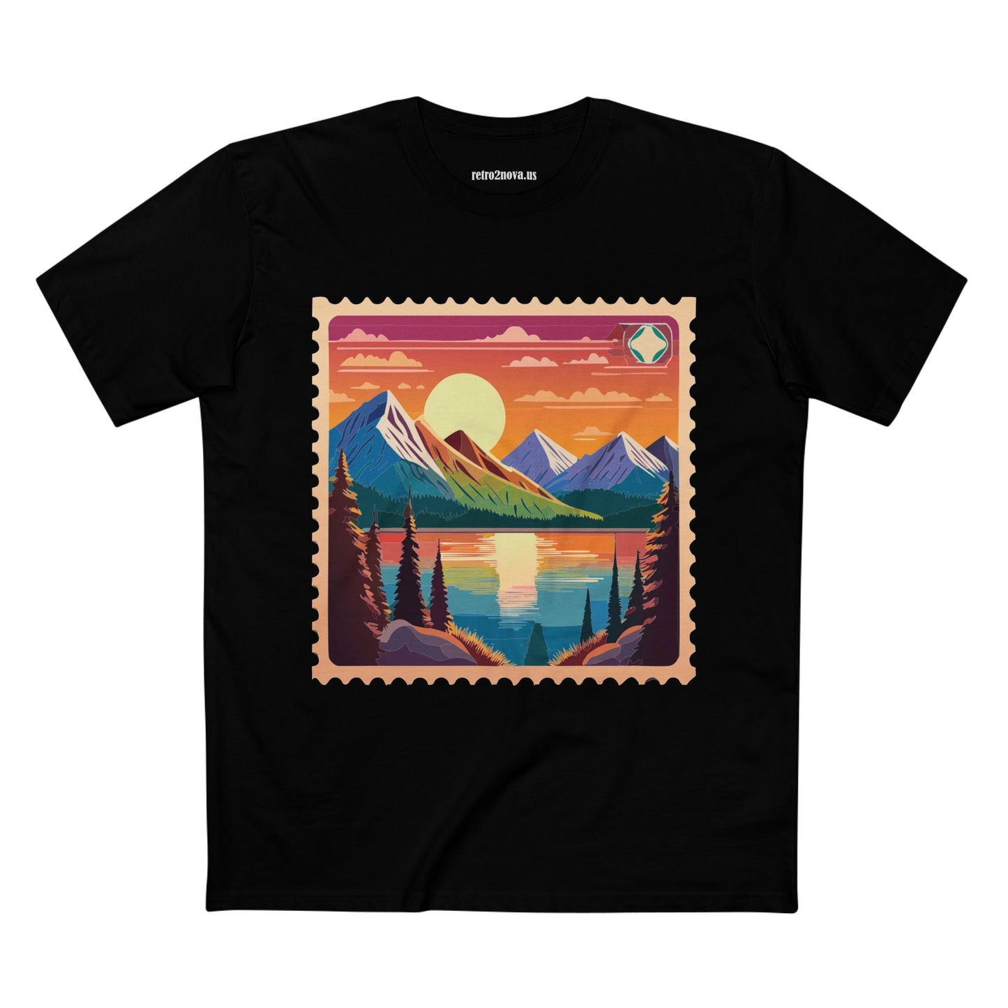 Postage Stamp Shirt Unisex Original Art Design Cotton Tee PS17 Retro2Nova Premium Cotton Staple Tee