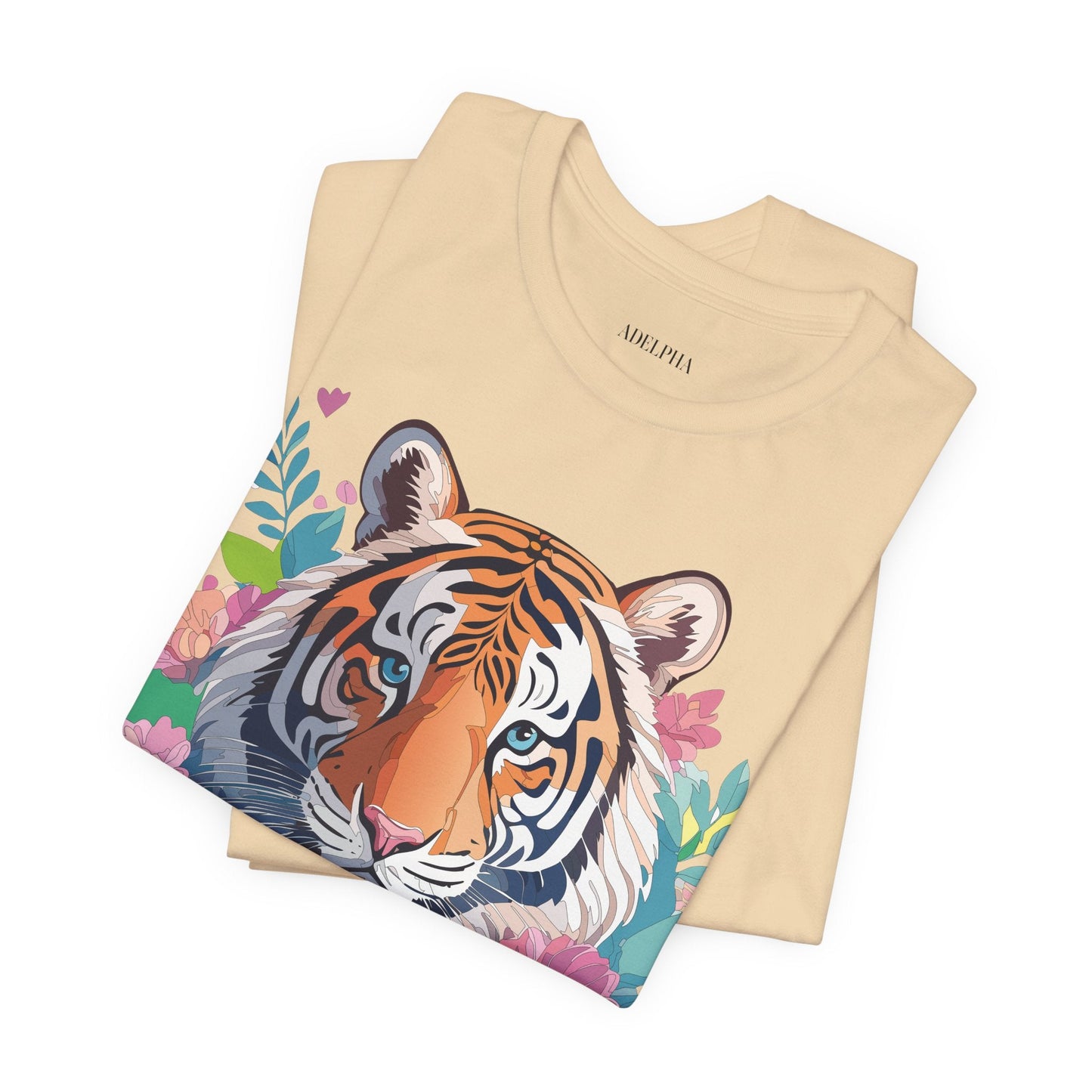 Tiger Graphic Tee Unisex Short Sleeve Shirt By Adelpha Art Design Vintage Inspired