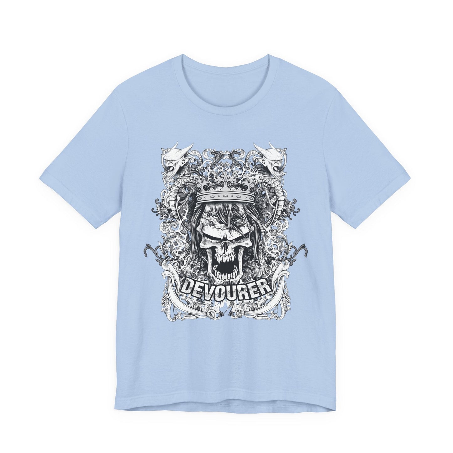 Gothic Skull Illustration Graphic Unisex Cotton T-Shirt r13
