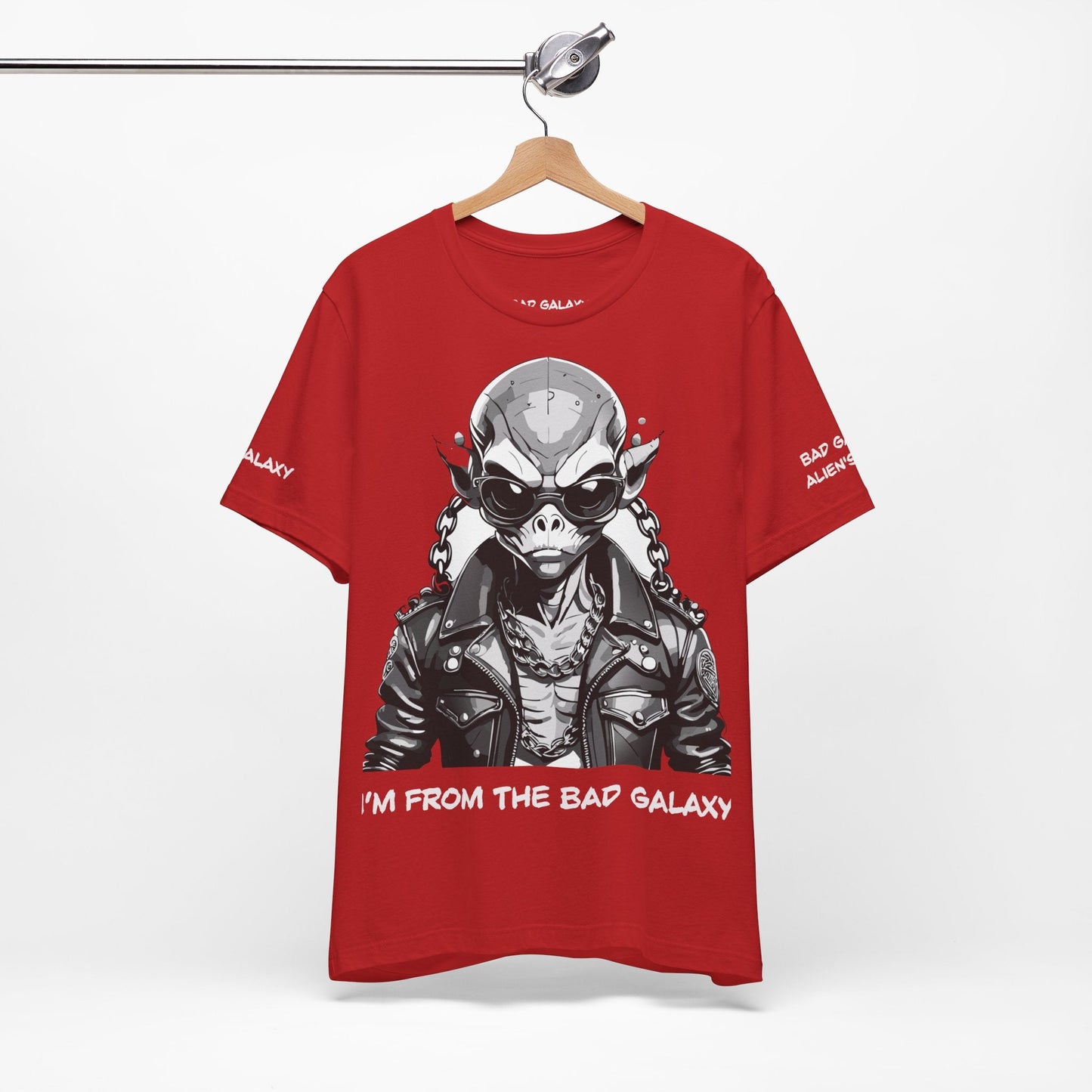 Graphic Cotton T Shirt Unisex Short Sleeve Alien Artwork By Bad Galaxy Premium Everyday Wear